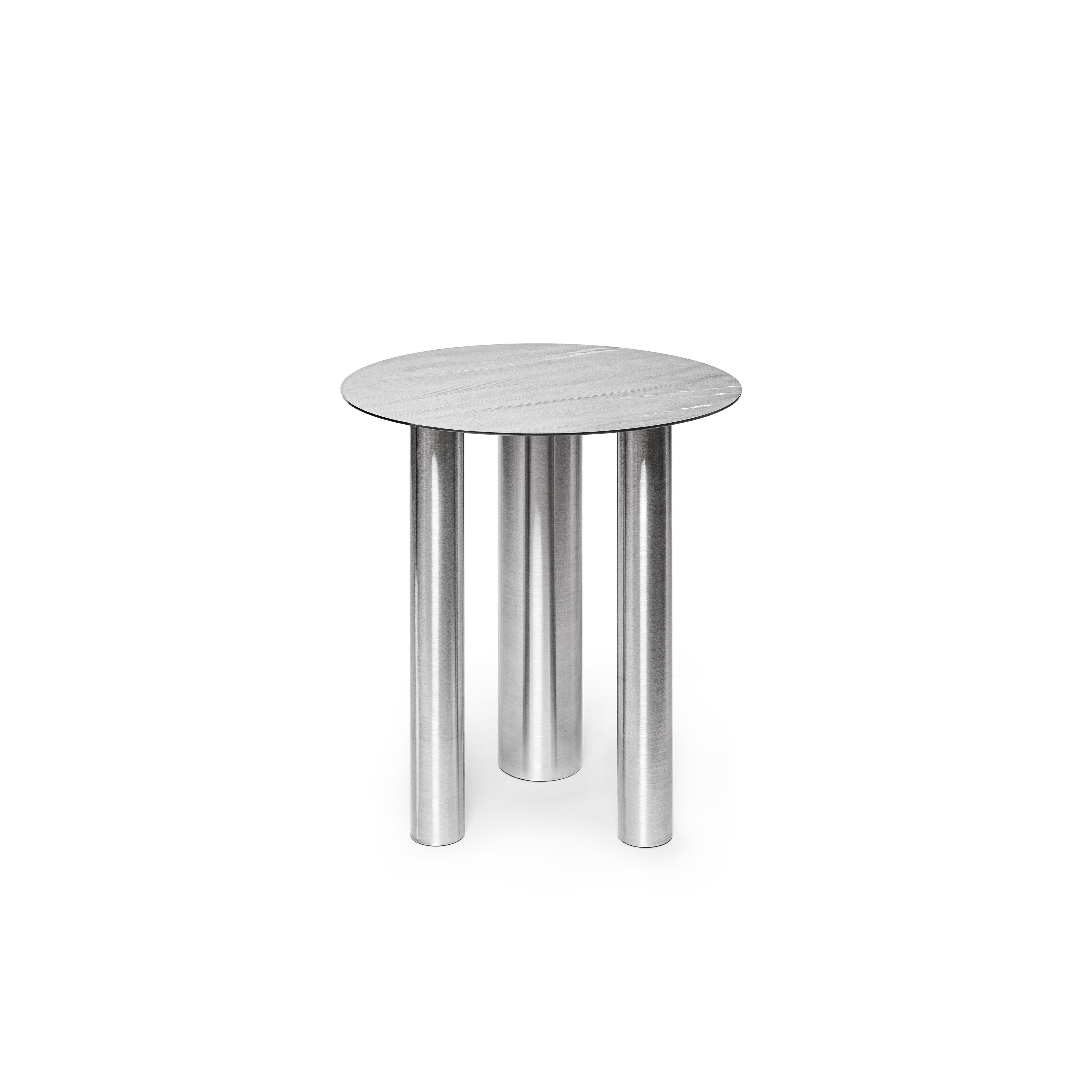 Contemporary Coffee or Side Table 'Brandt CS1' by NOOM, Stainless Steel For Sale 5