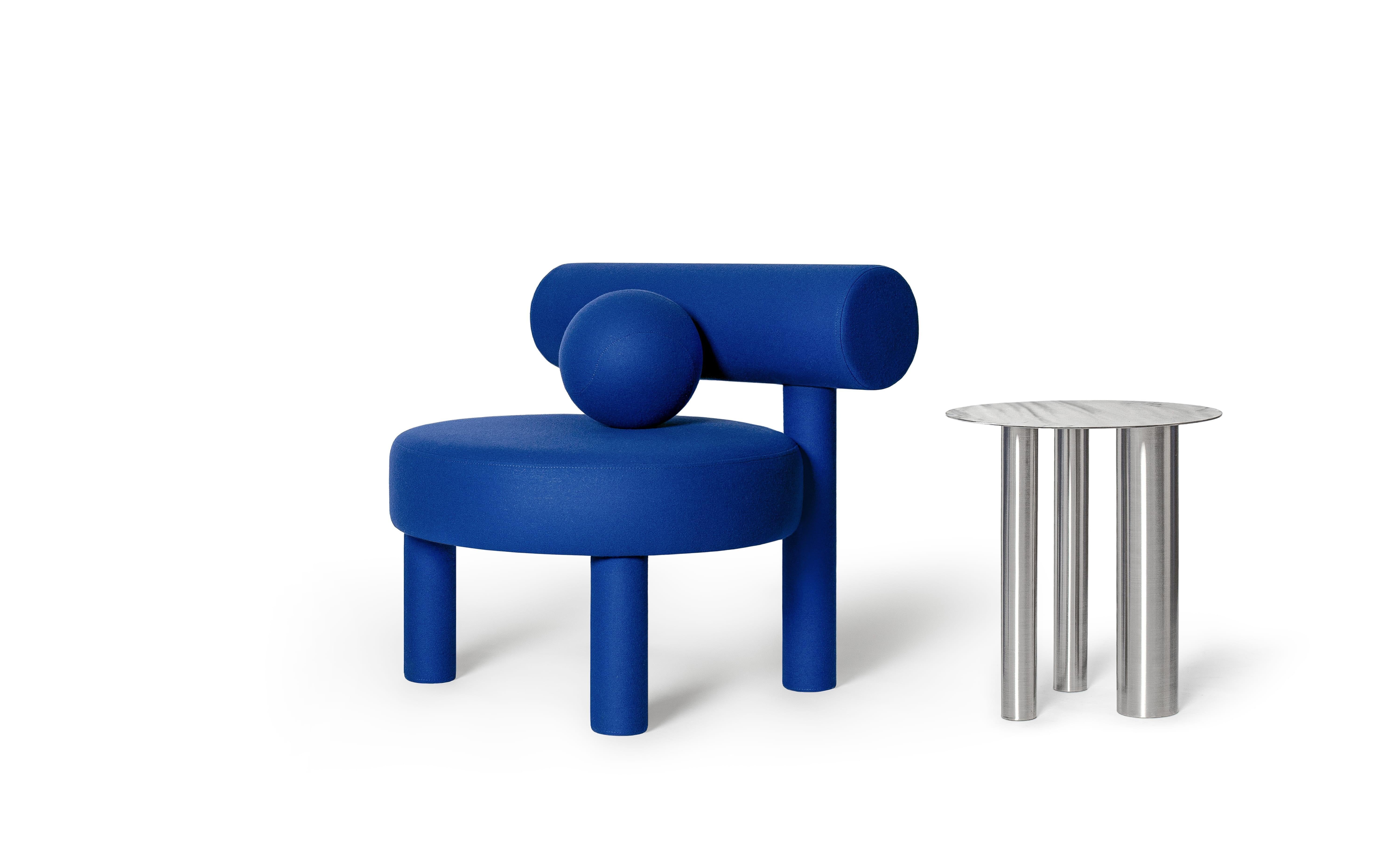 Table basse ou d'appoint contemporaine 'Brandt CS1' par NOOM, acier inoxydable en vente 1