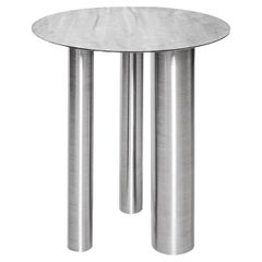 Contemporary Coffee or Side Table 'Brandt CS1' by NOOM, Stainless Steel