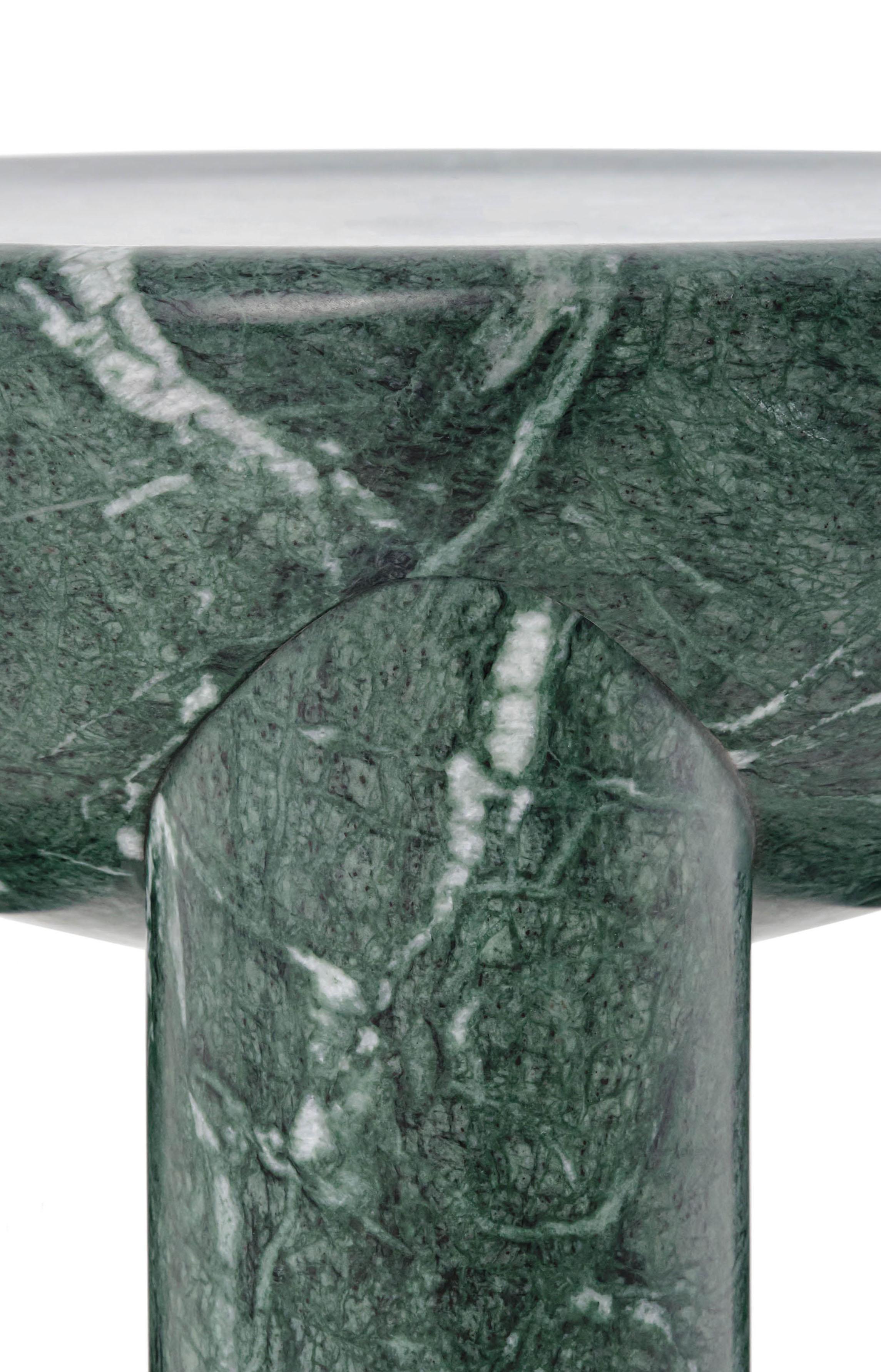 Contemporary Coffee or Side Table 'Freyja 3' by Noom, Green Marble For Sale 7