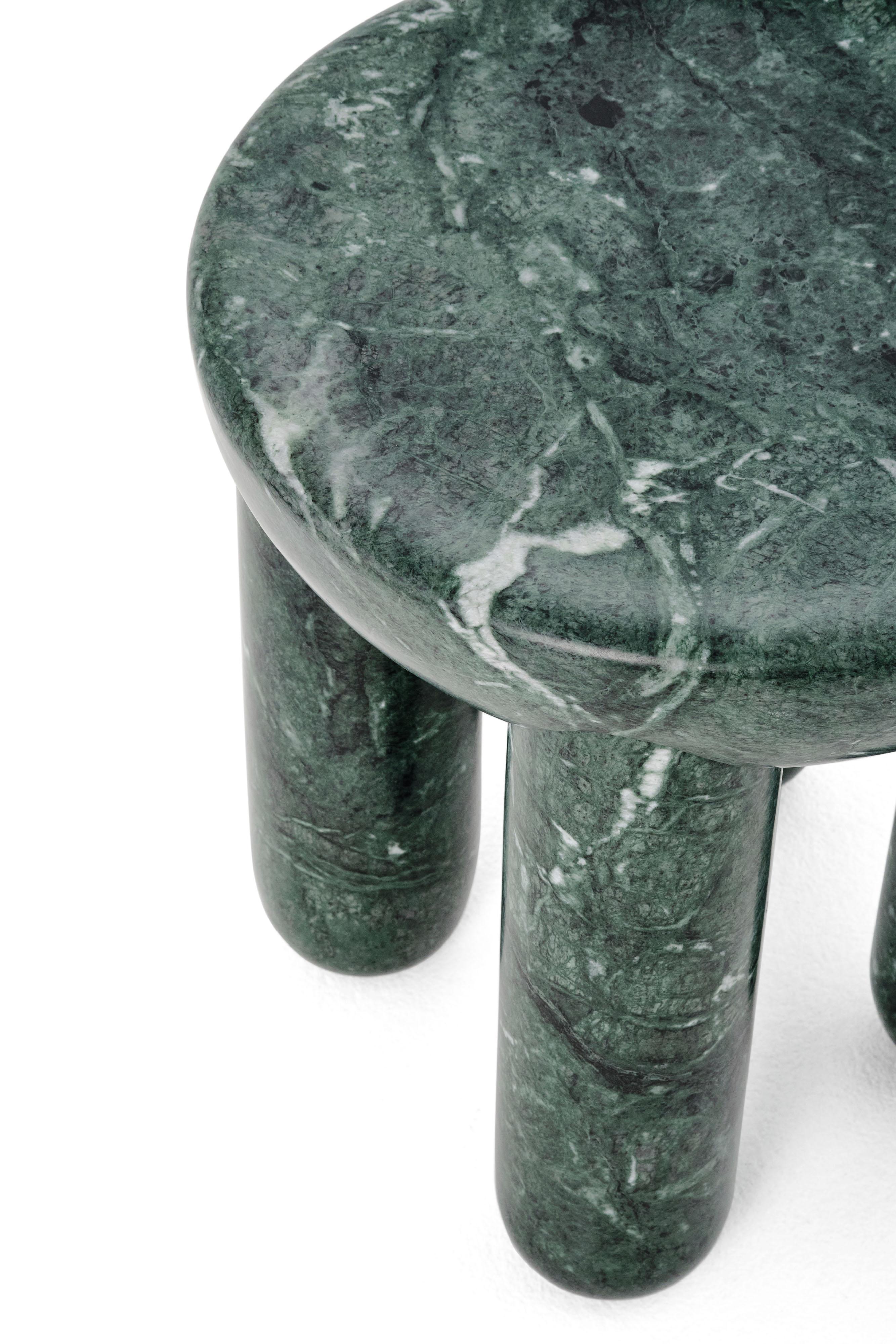 Organico moderno Tavolino contemporaneo 'Freyja 3' di NOOM, marmo verde in vendita