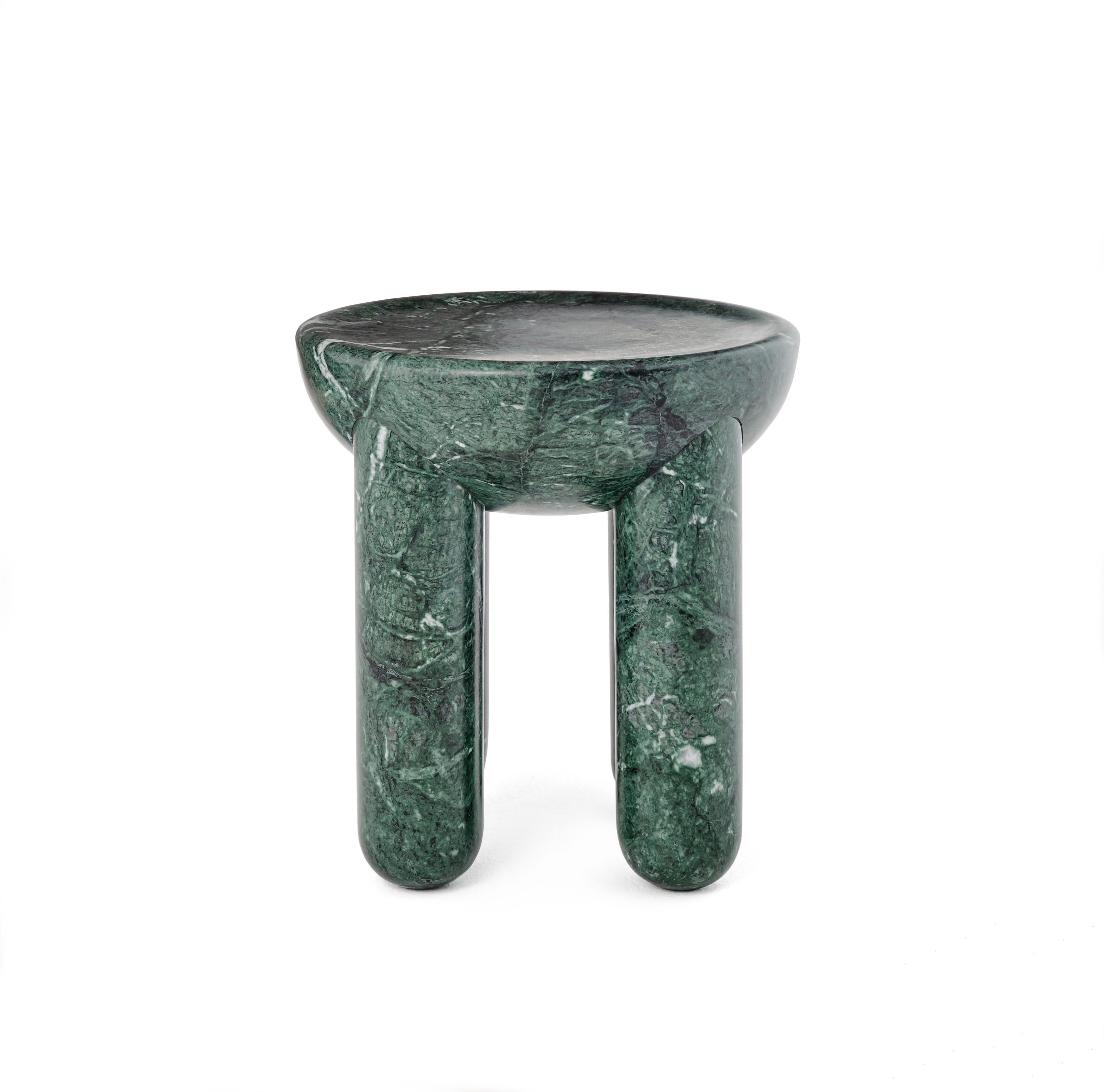 Contemporary Coffee or Side Table 'Freyja 3' by Noom, Green Marble For Sale 3