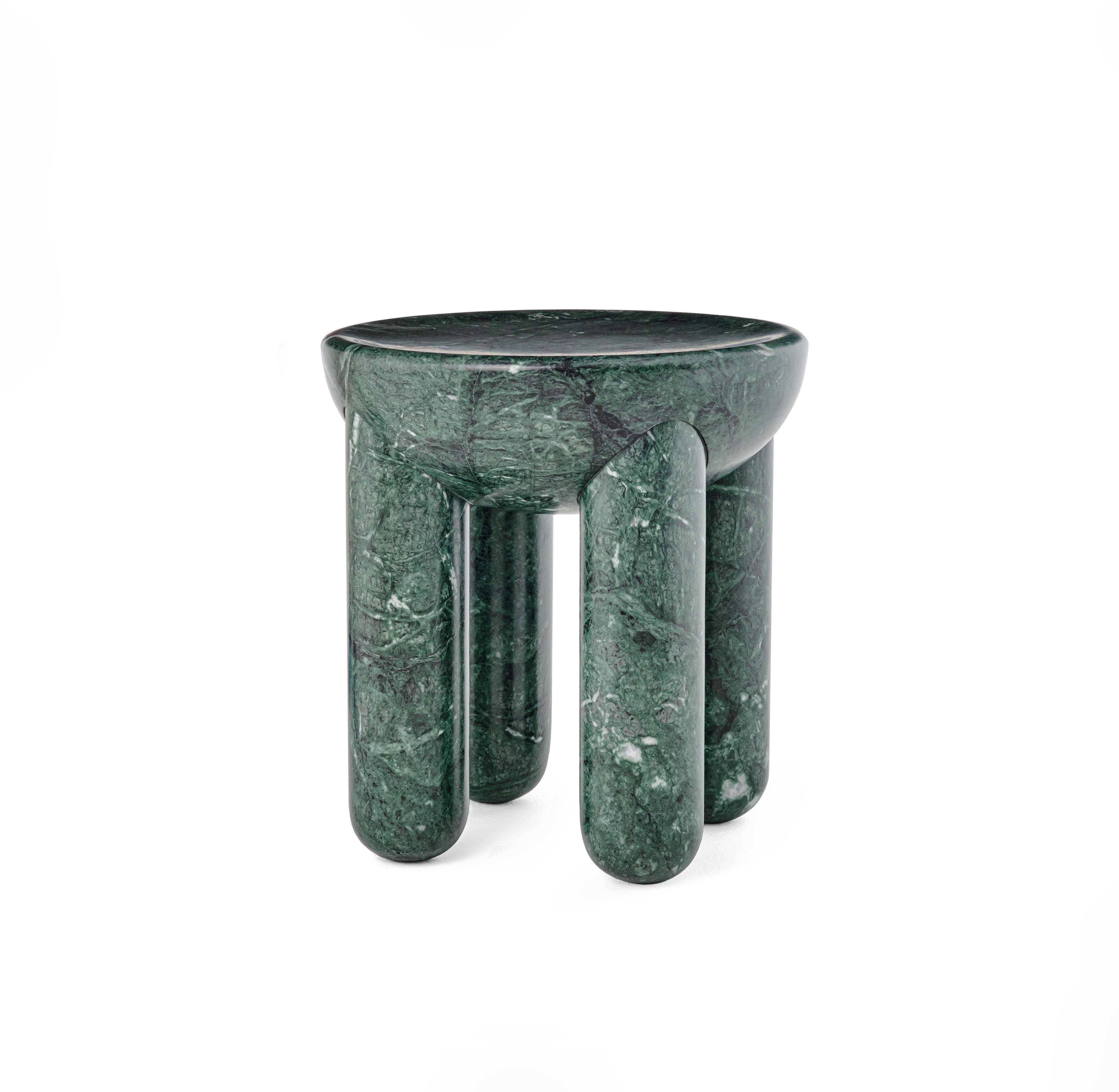 Contemporary Coffee or Side Table 'Freyja 3' by Noom, Green Marble For Sale 4