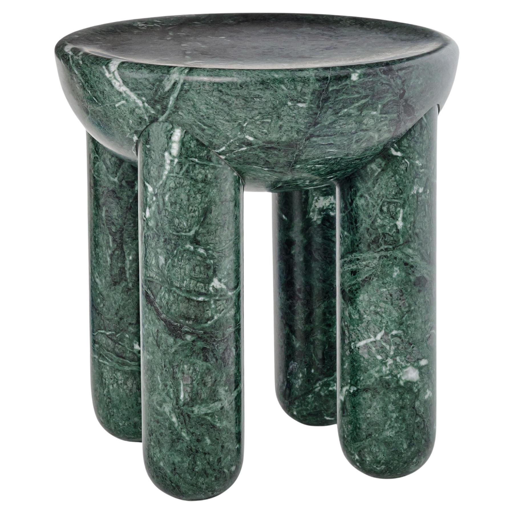 Contemporary Coffee or Side Table 'Freyja 3' by Noom, Green Marble