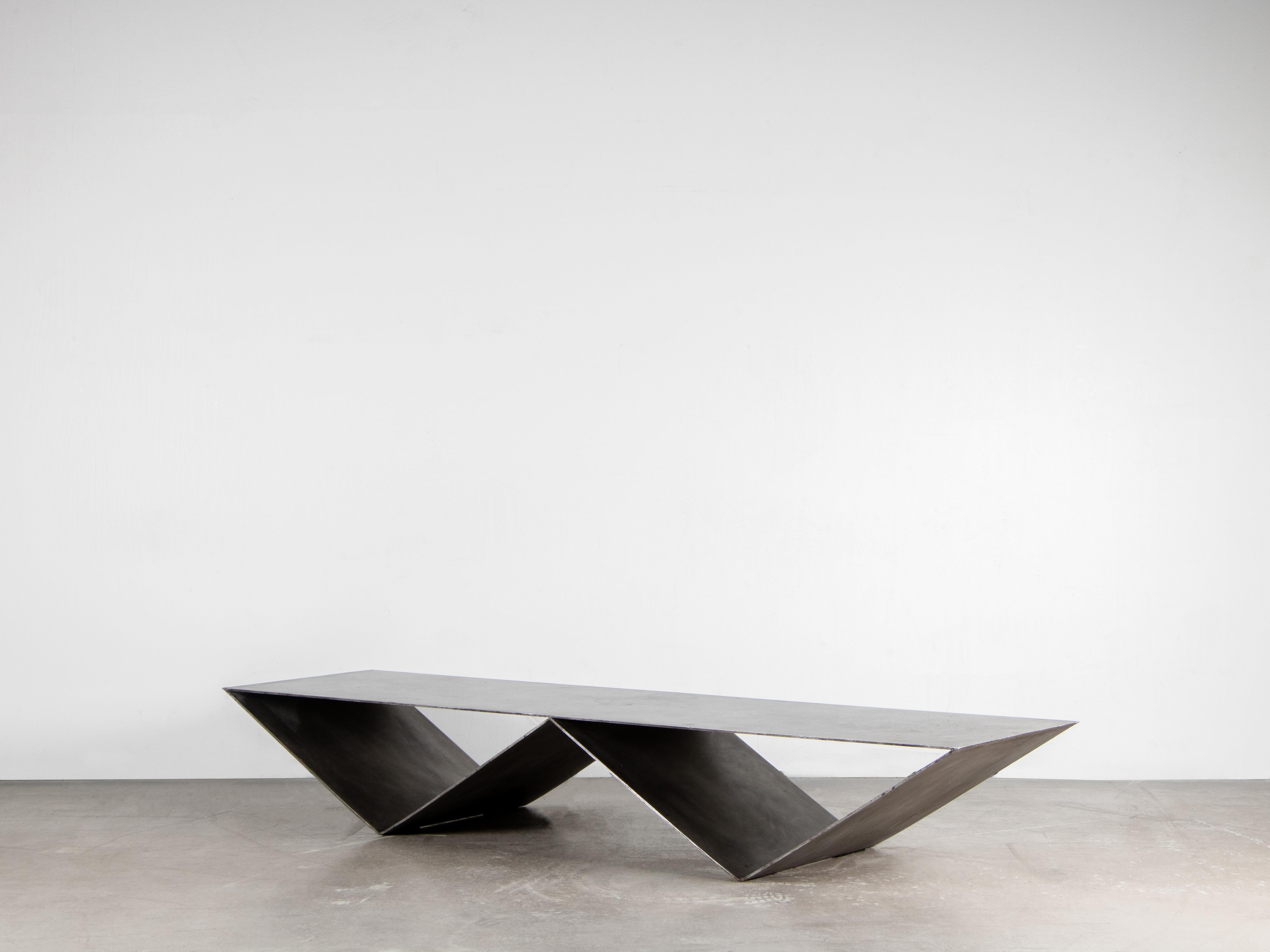 Contemporary Coffee / Sofa Table in Aluminium - Udd Table by Lucas Morten

2019
Limited edition of 27 + 1 AP
Dimensions (cm): L 170 W 45 H 27
Material: Anodized aluminium

During a visit to the Jewish Museum in New York, Lucas Morten got
