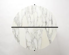 Contemporary Coffee Table Bianco Arabescato Marble Minimalist Modern Unique
