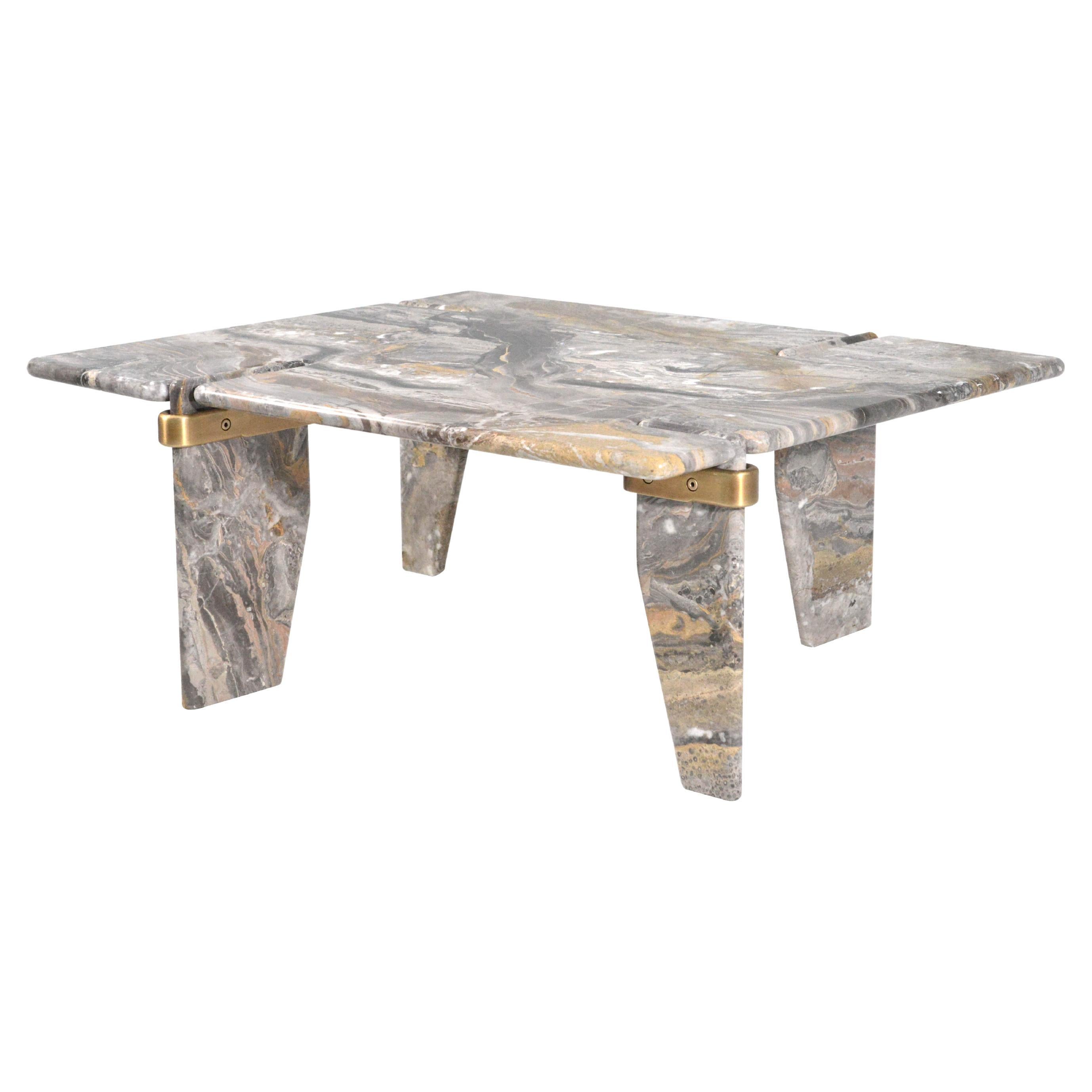 Contemporary Coffee Table by Hessentia in "Arabescato Orobico" Marble