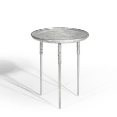 Contemporary Side Table by Hessentia, Aluminium Casting with Sculptural Texture