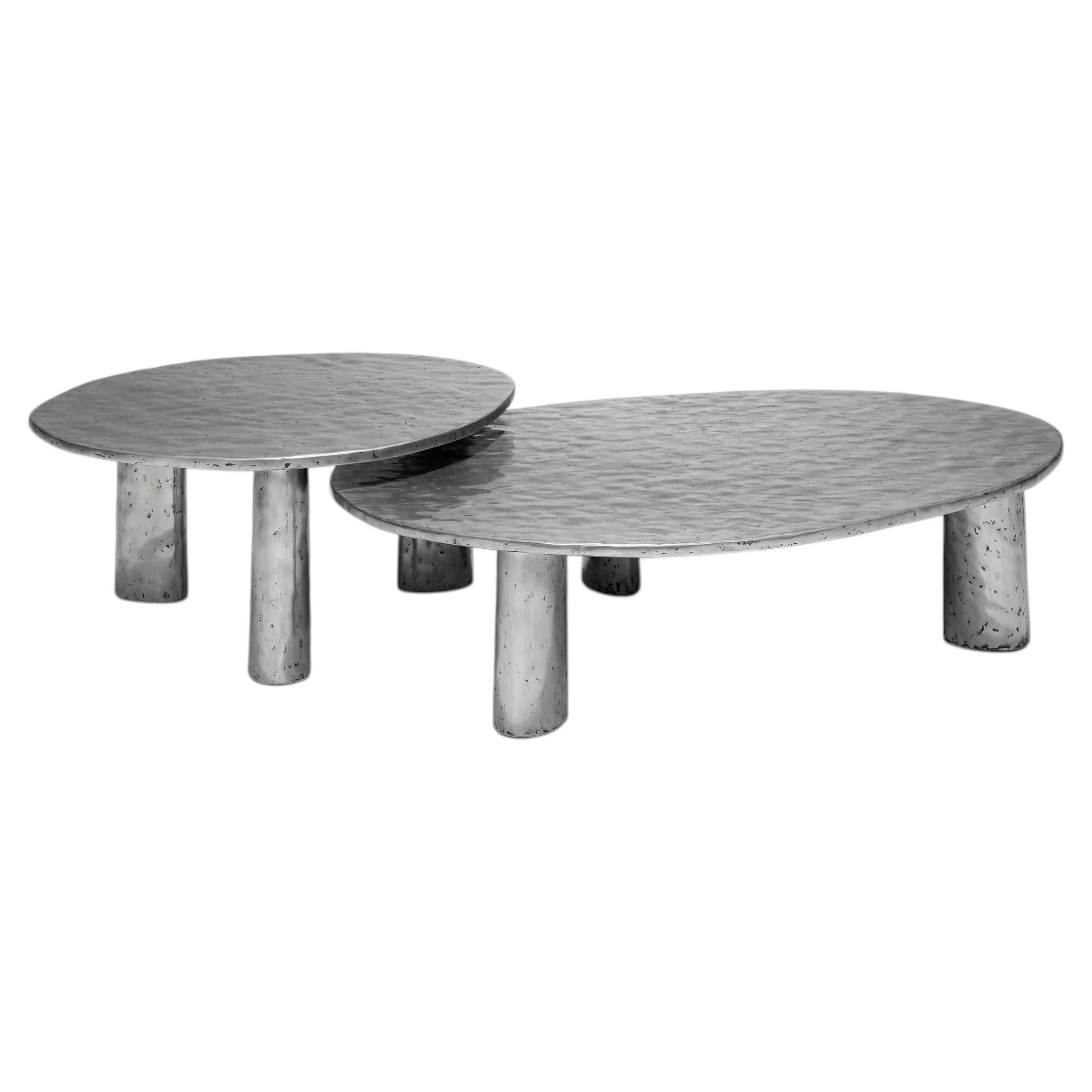 Contemporary Coffee Table 'Charles', by LINTELOO, 80, Polished Aluminium