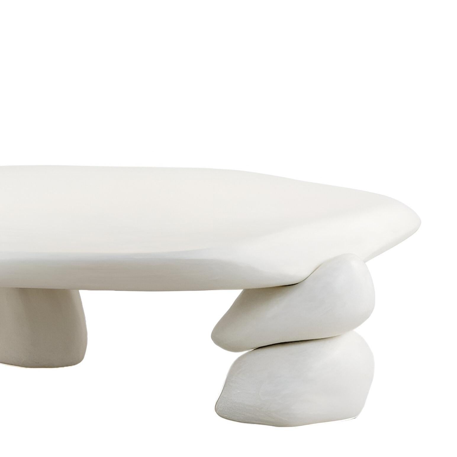 Mesa de centro contemporánea, fabricada en madera con yeso Moderno en venta