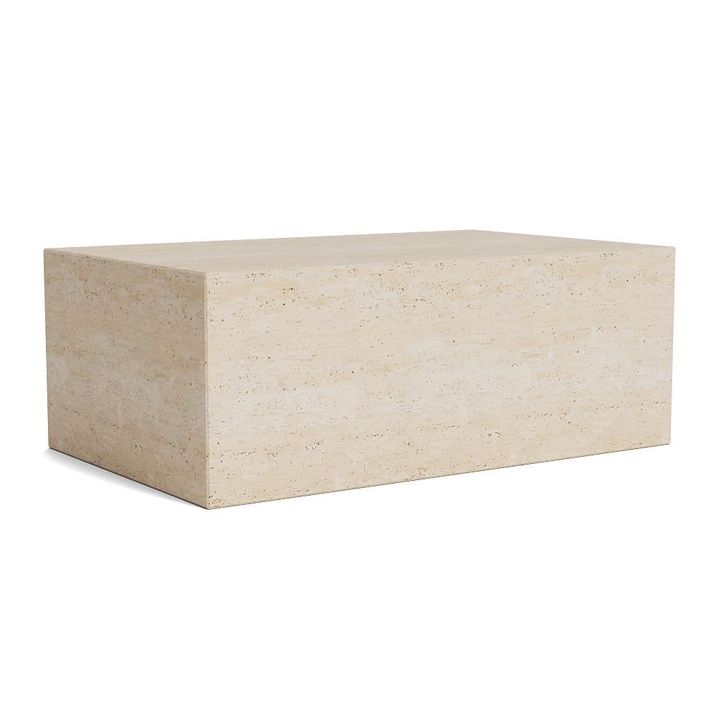 Contemporary Coffee Table 'Cubism' by Norr11, Large, Travertine For Sale 1