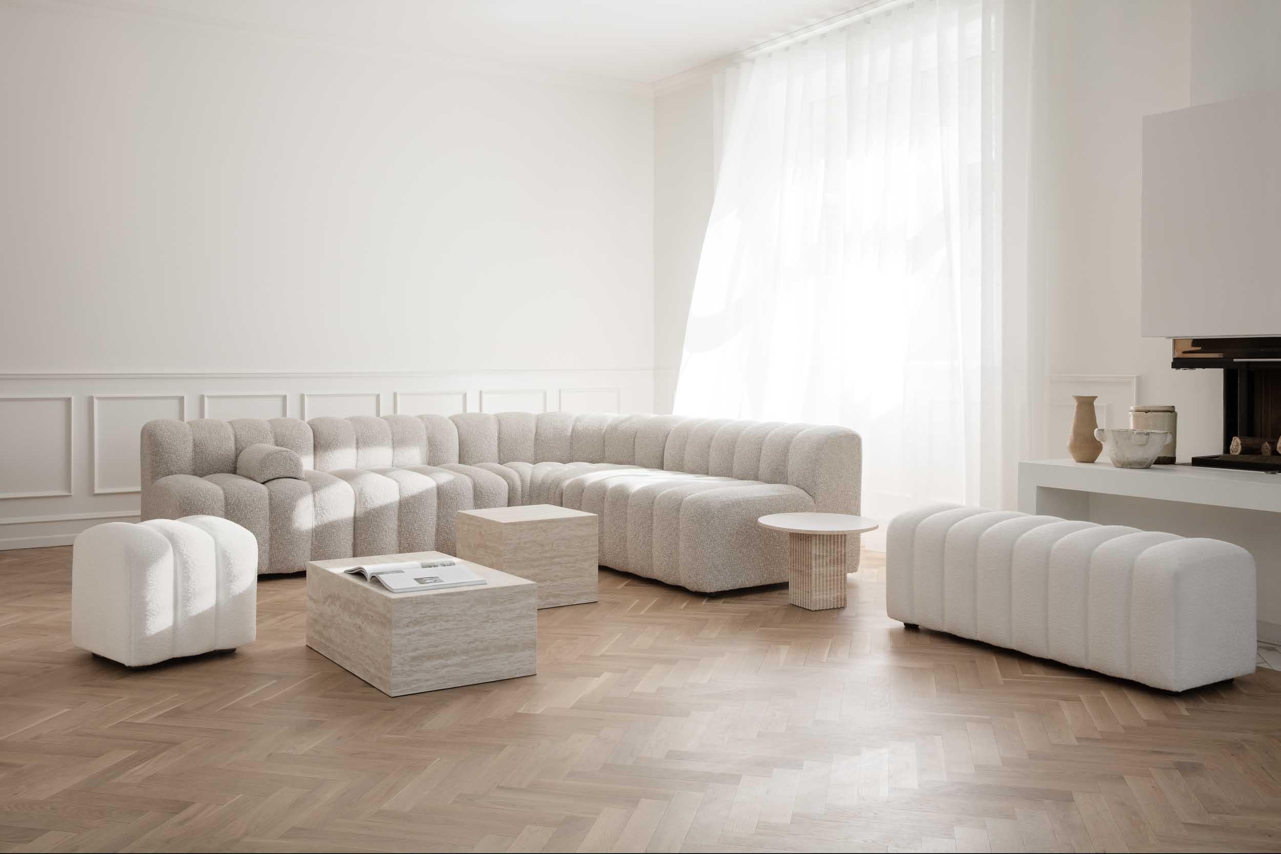 Contemporary Couchtisch 'Cubism' von Norr11, Klein, Grauer Travertin im Angebot 3
