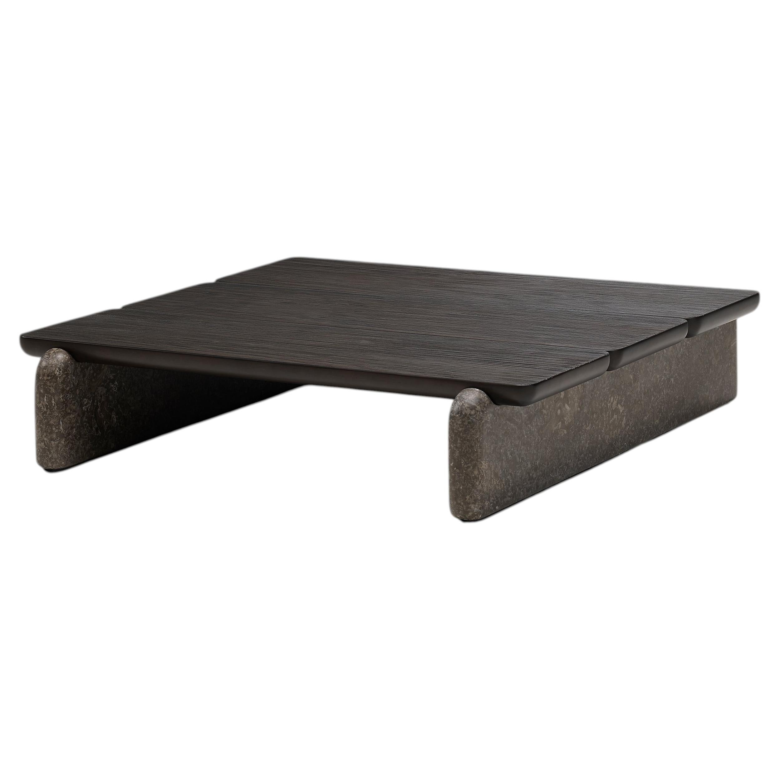 Table basse contemporaine 'Forma', par Linteloo, Oak et Marbre