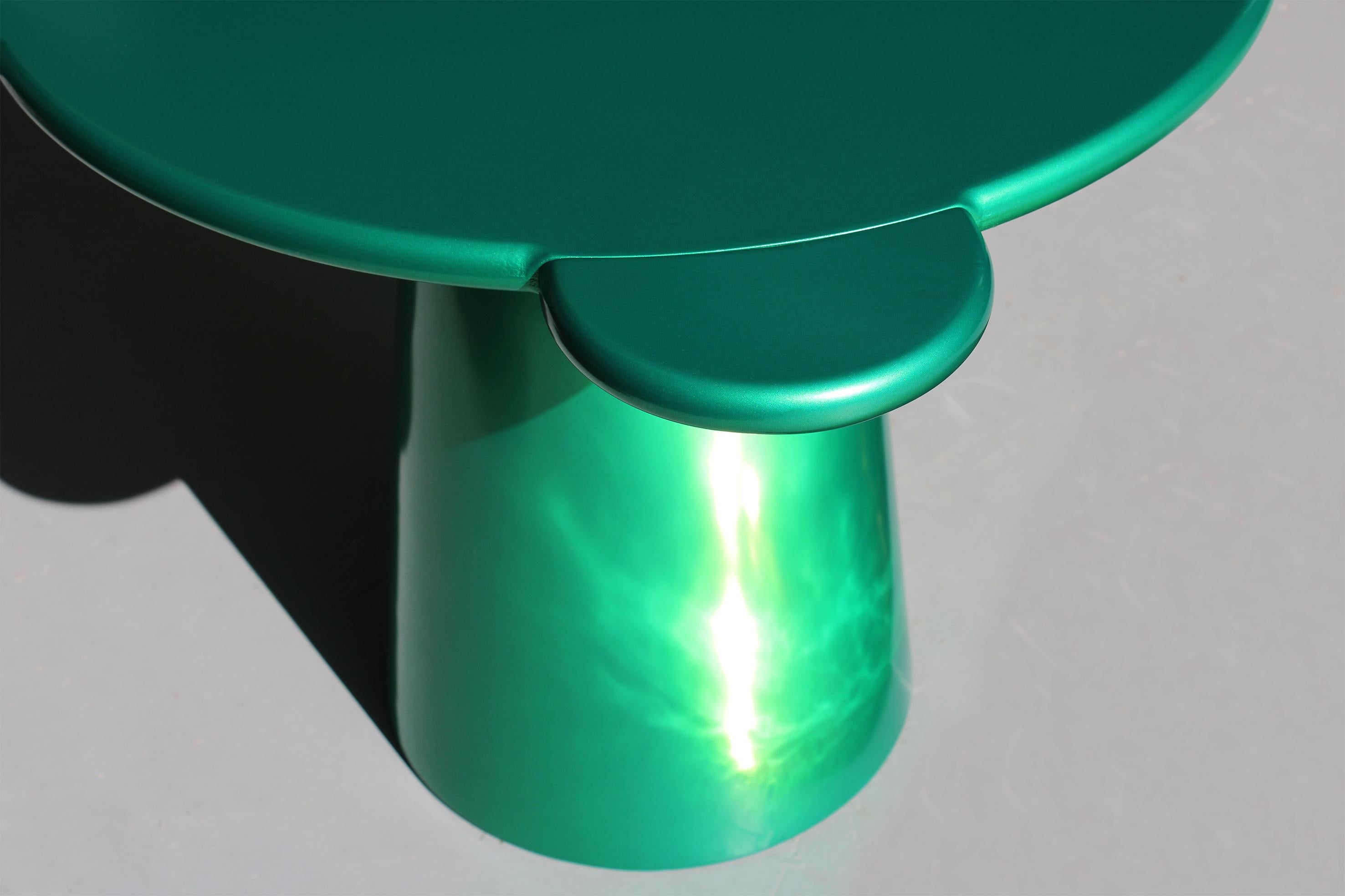 Lacquered Contemporary Coffee Table Green Donald Wood by Chapel Petrassi For Sale