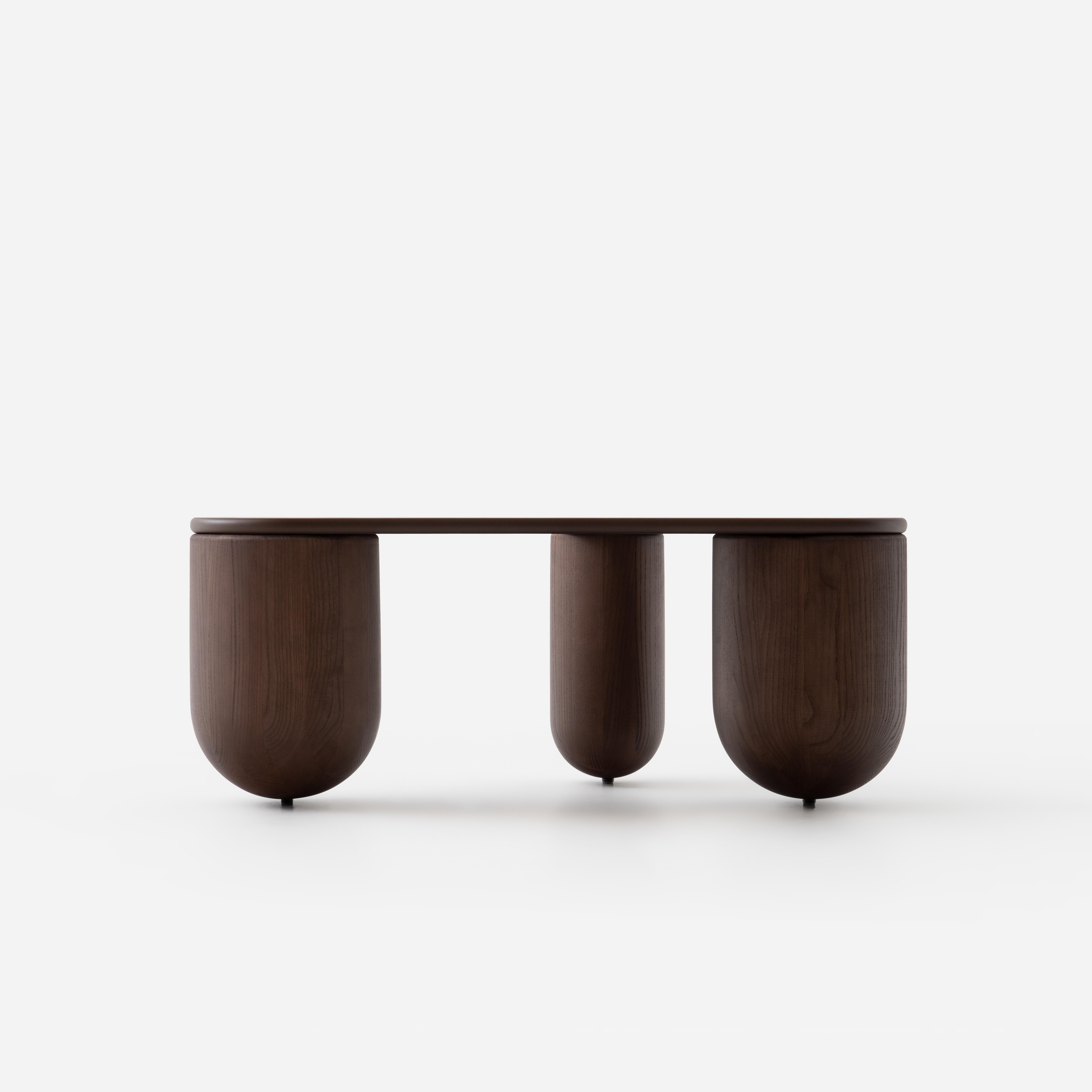 Zeitgenössischer couchtisch 'Hello 3' von NOOM, Eschenholz, Brown im Angebot 3