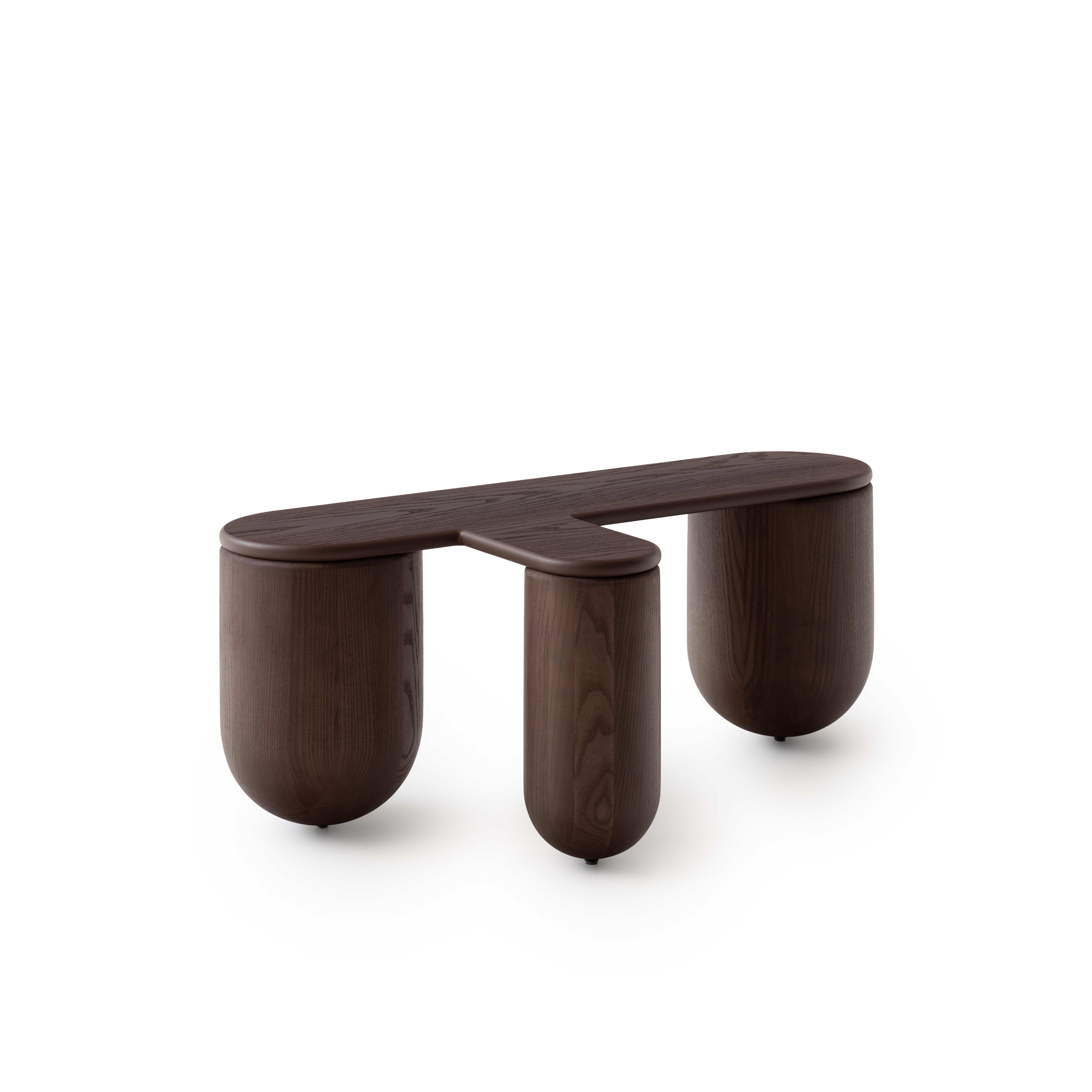 Zeitgenössischer couchtisch 'Hello 3' von NOOM, Eschenholz, Brown (Ukrainisch) im Angebot