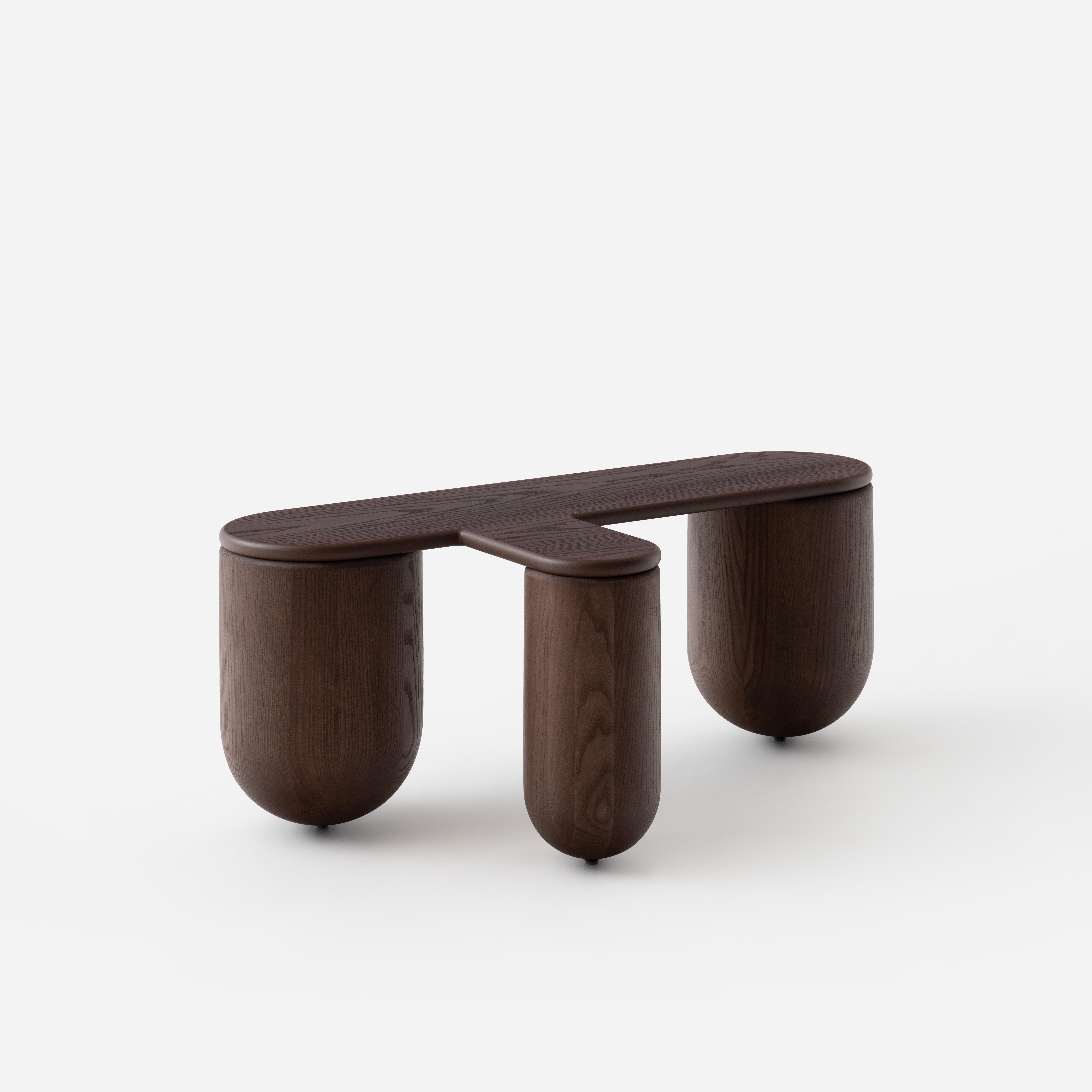 Contemporary Coffee Table 'Hello 3' by Noom, Ashwood, Brown In New Condition For Sale In Paris, FR