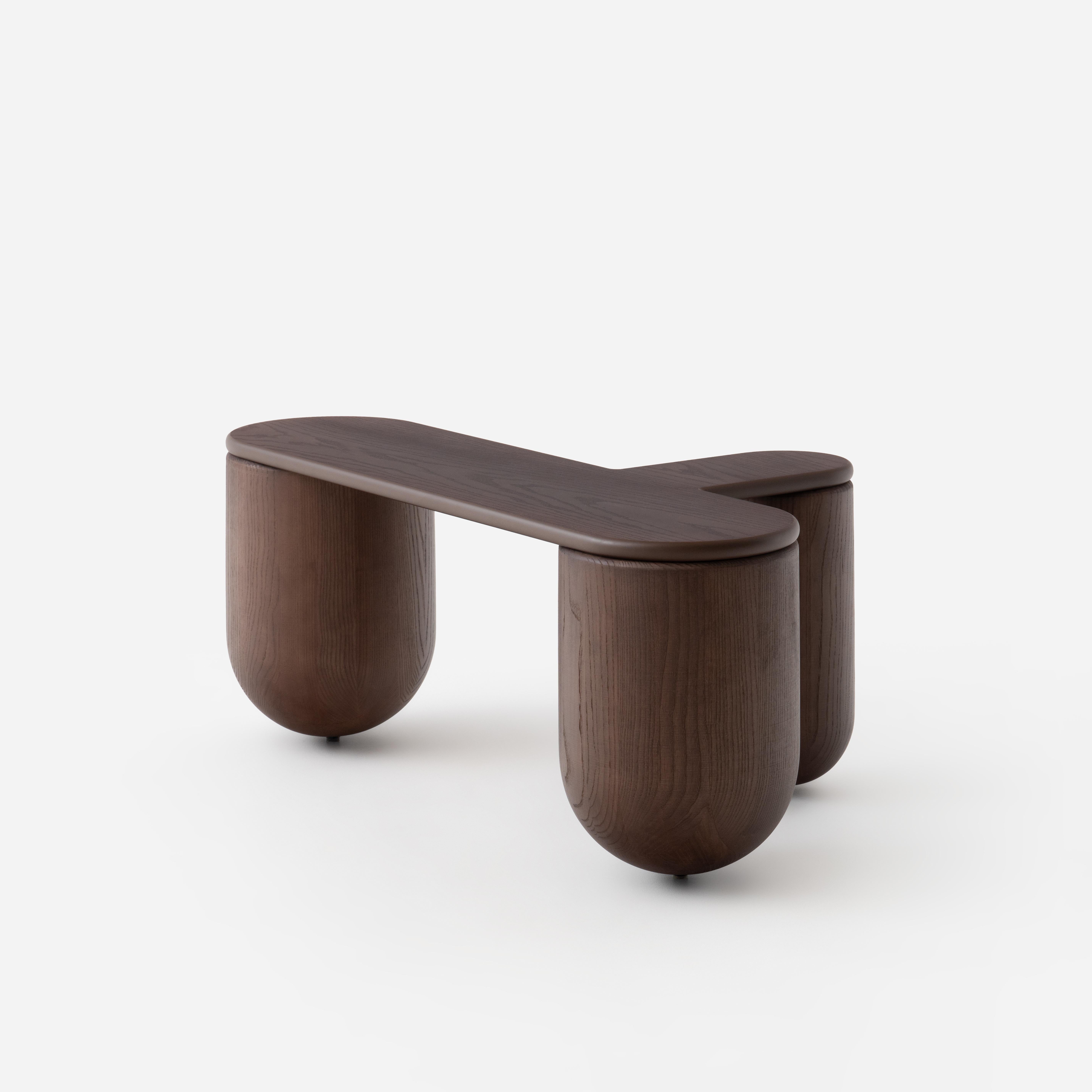 Zeitgenössischer couchtisch 'Hello 3' von NOOM, Eschenholz, Brown im Angebot 2