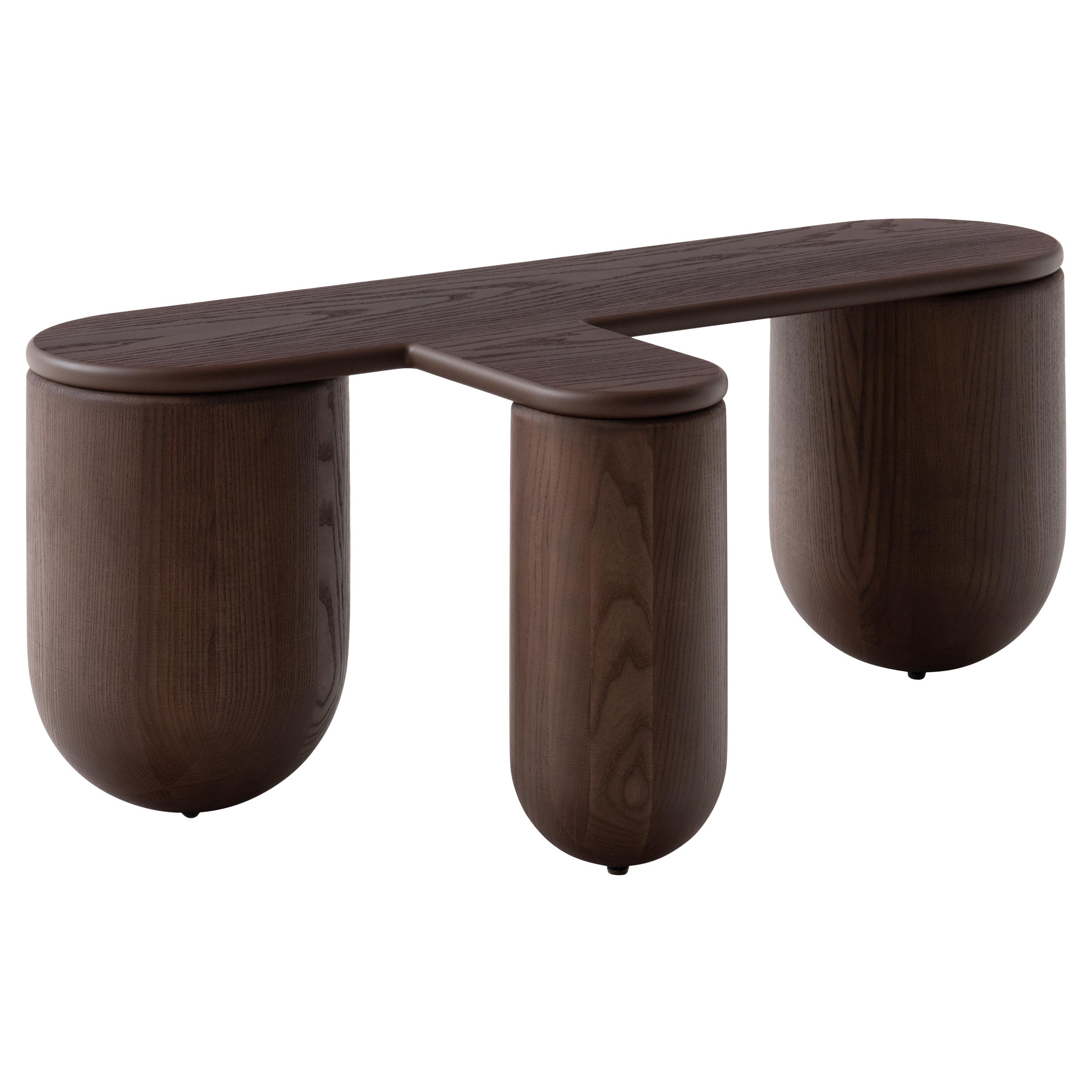 Zeitgenössischer couchtisch 'Hello 3' von NOOM, Eschenholz, Brown