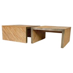Table basse contemporaine en bambou et laiton, Italie, vendue individuellement