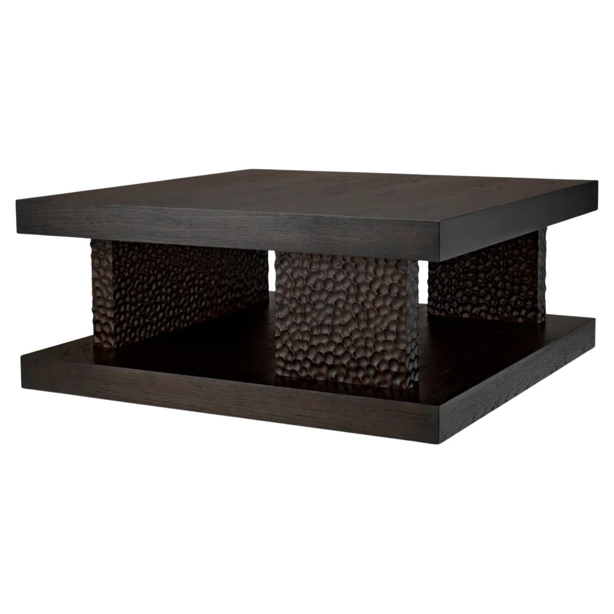 Contemporary Coffee Table in Black Oak Veneer For Sale