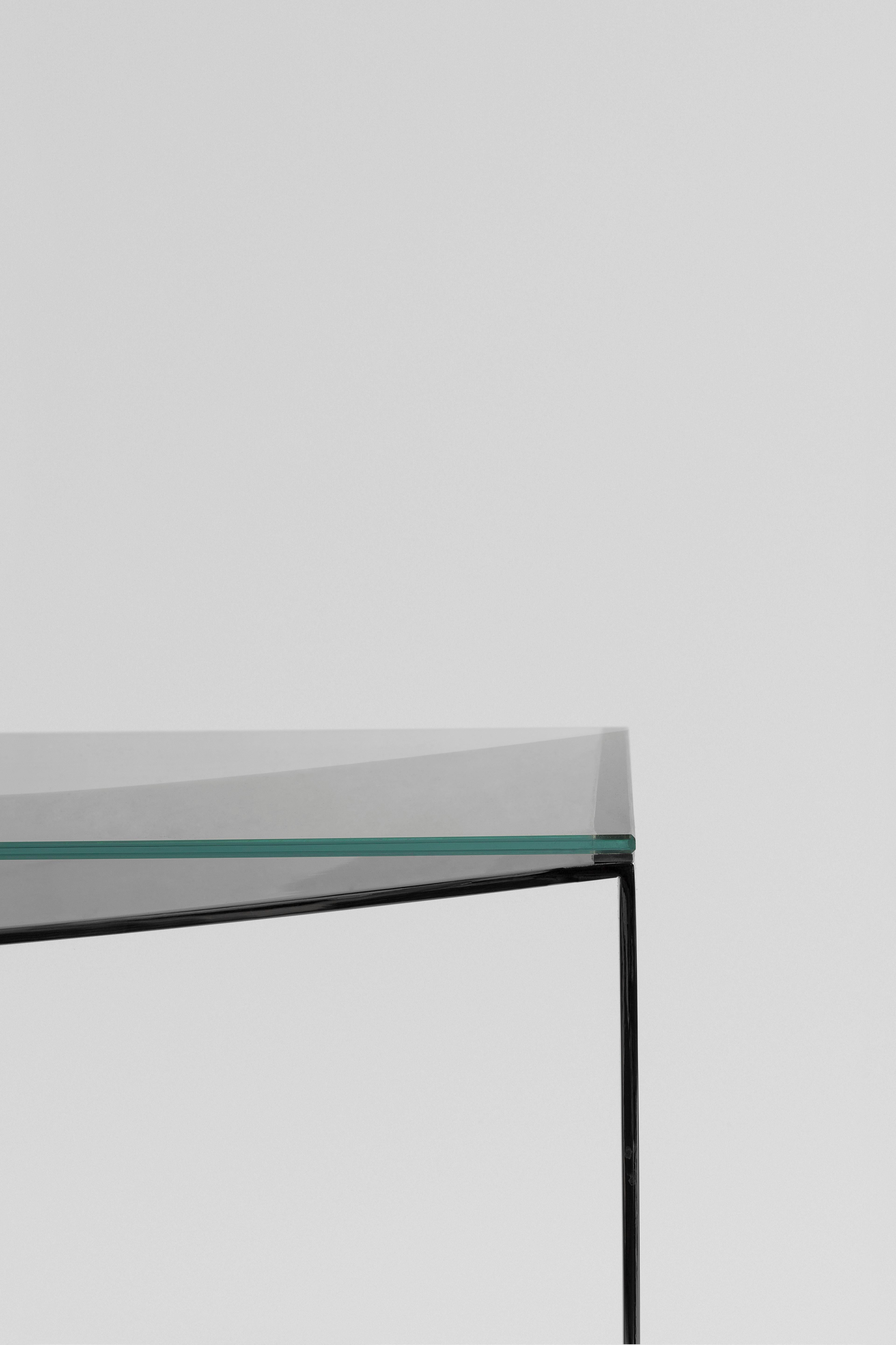 Contemporary Coffee Table in Steel and Glass Top by Arch. Pablo Pérez Palacios For Sale 6