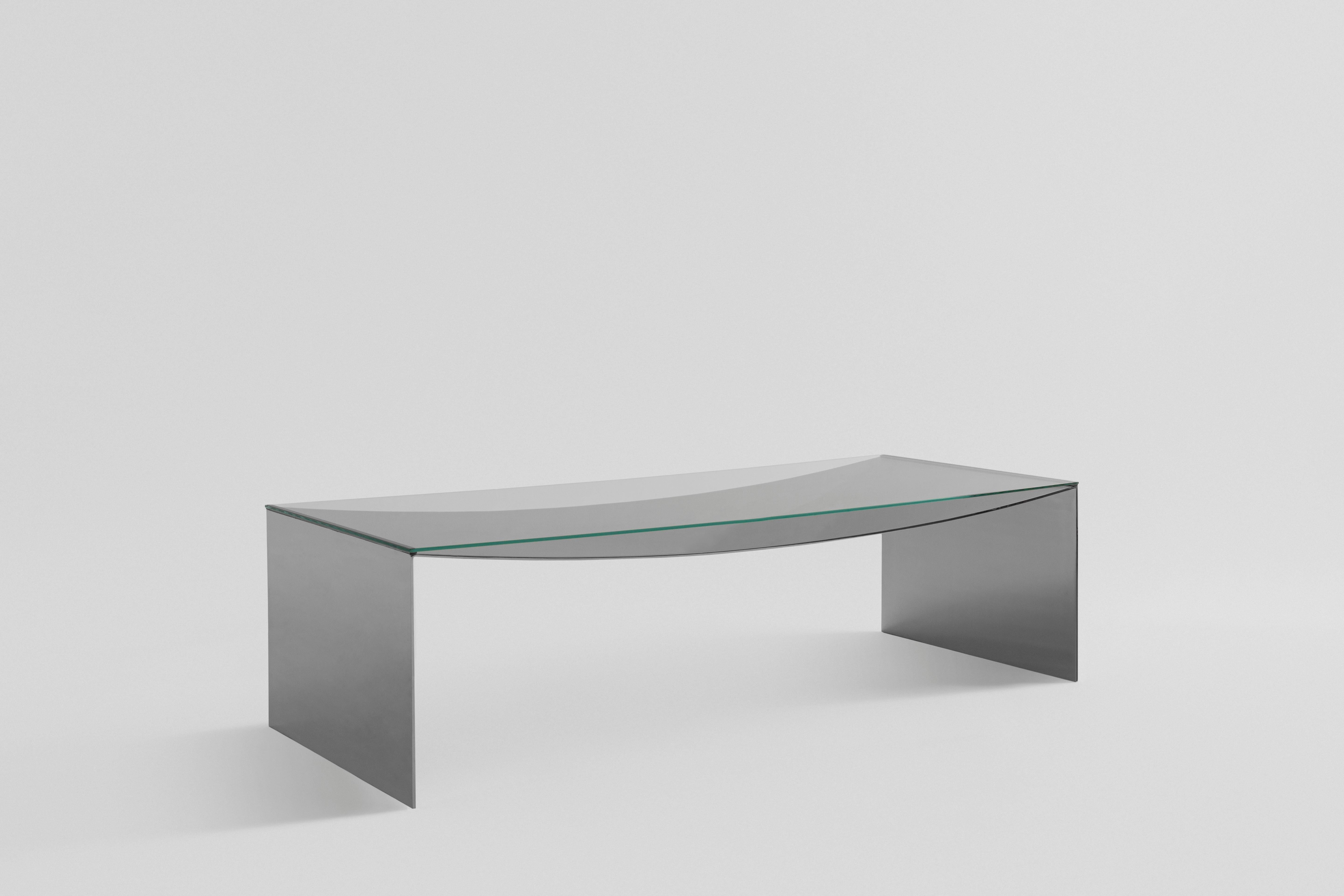 Contemporary Coffee Table in Steel and Glass Top by Arch. Pablo Pérez Palacios For Sale 2