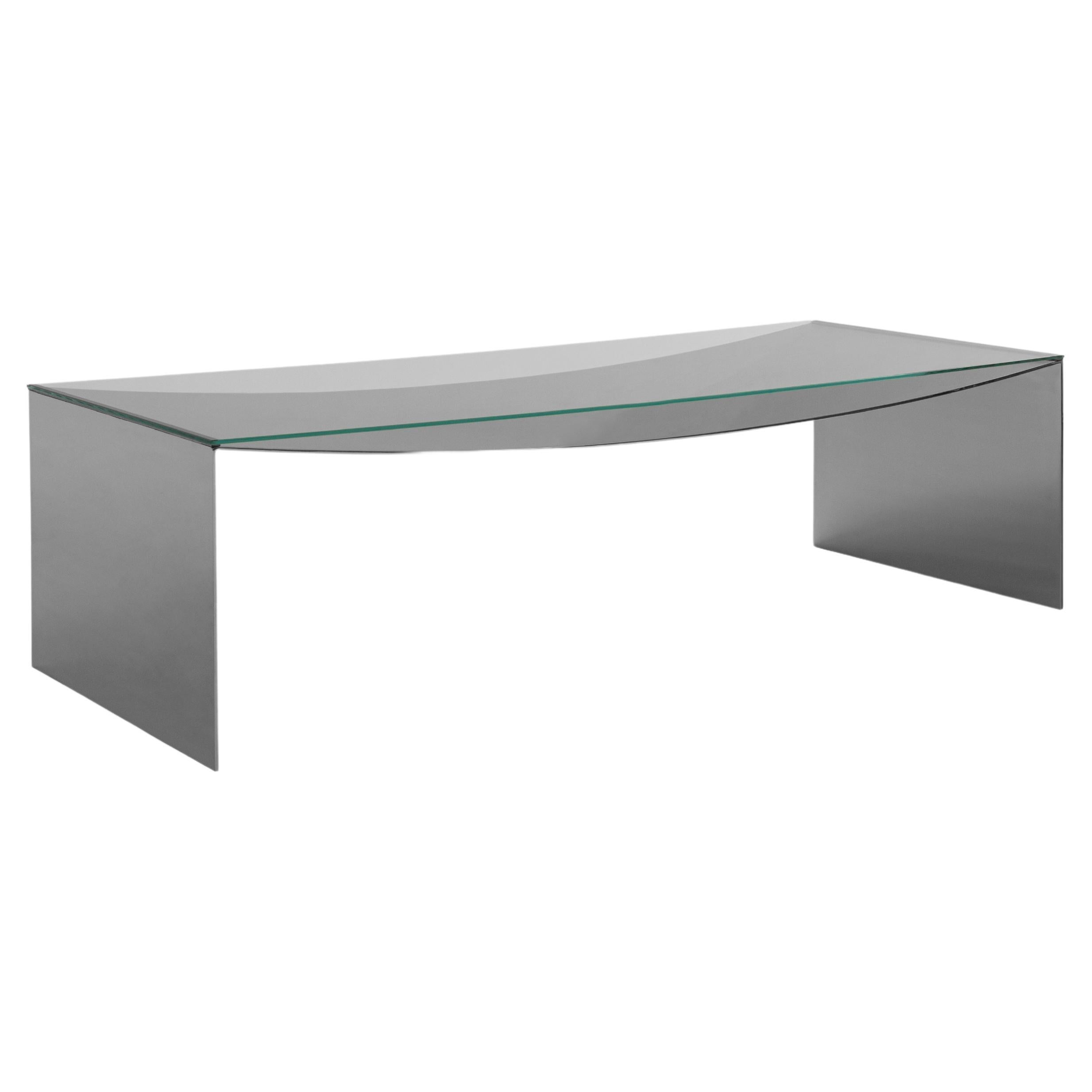 Contemporary Coffee Table in Steel and Glass Top by Arch. Pablo Pérez Palacios For Sale