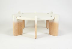 Contemporary Coffee Table, Lacquered Top/Natural Limed Oak