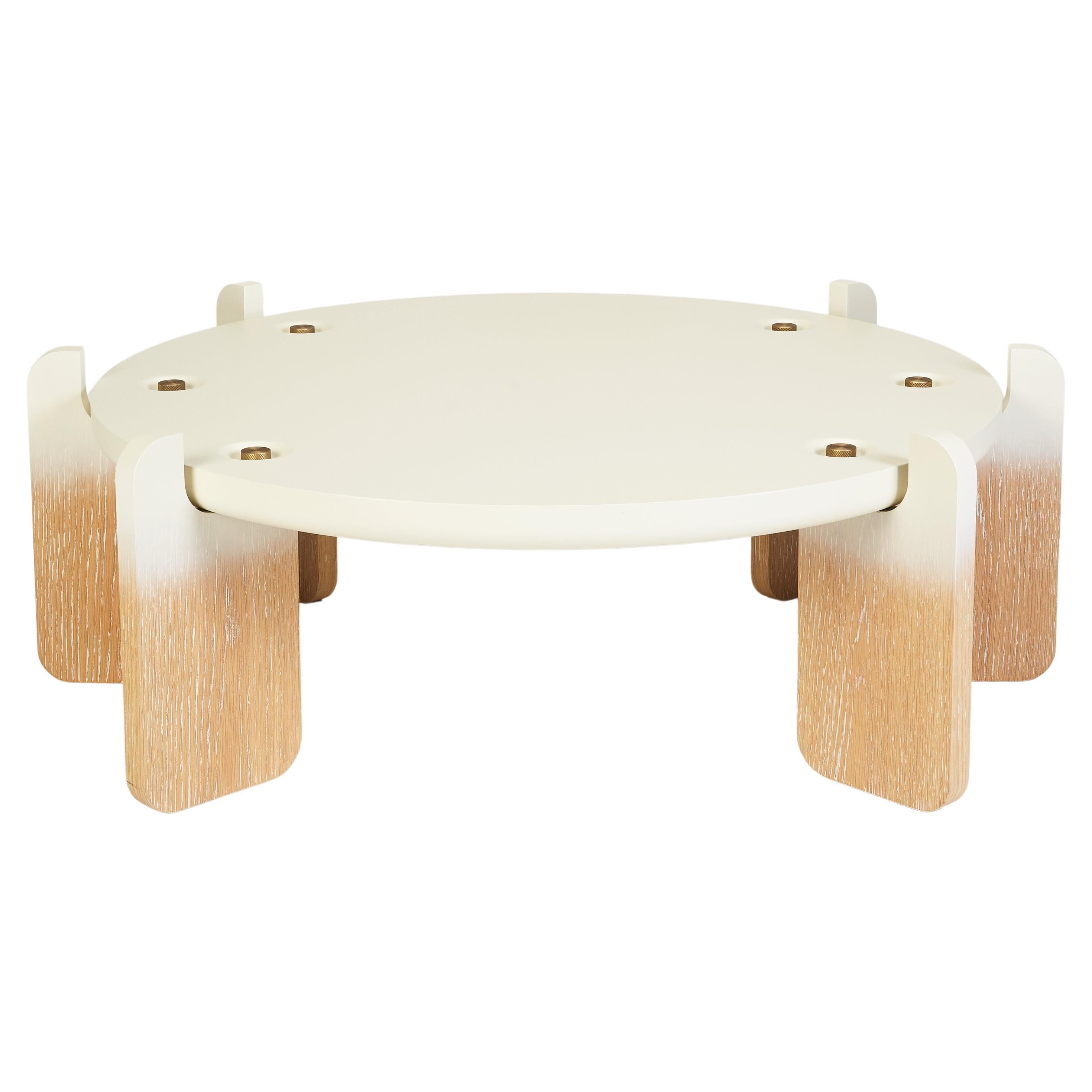 Contemporary Coffee Table, Lacquered Top/Natural Limed Oak