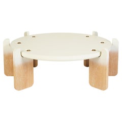 Contemporary Coffee Table, Lacquered Top/Natural Limed Oak