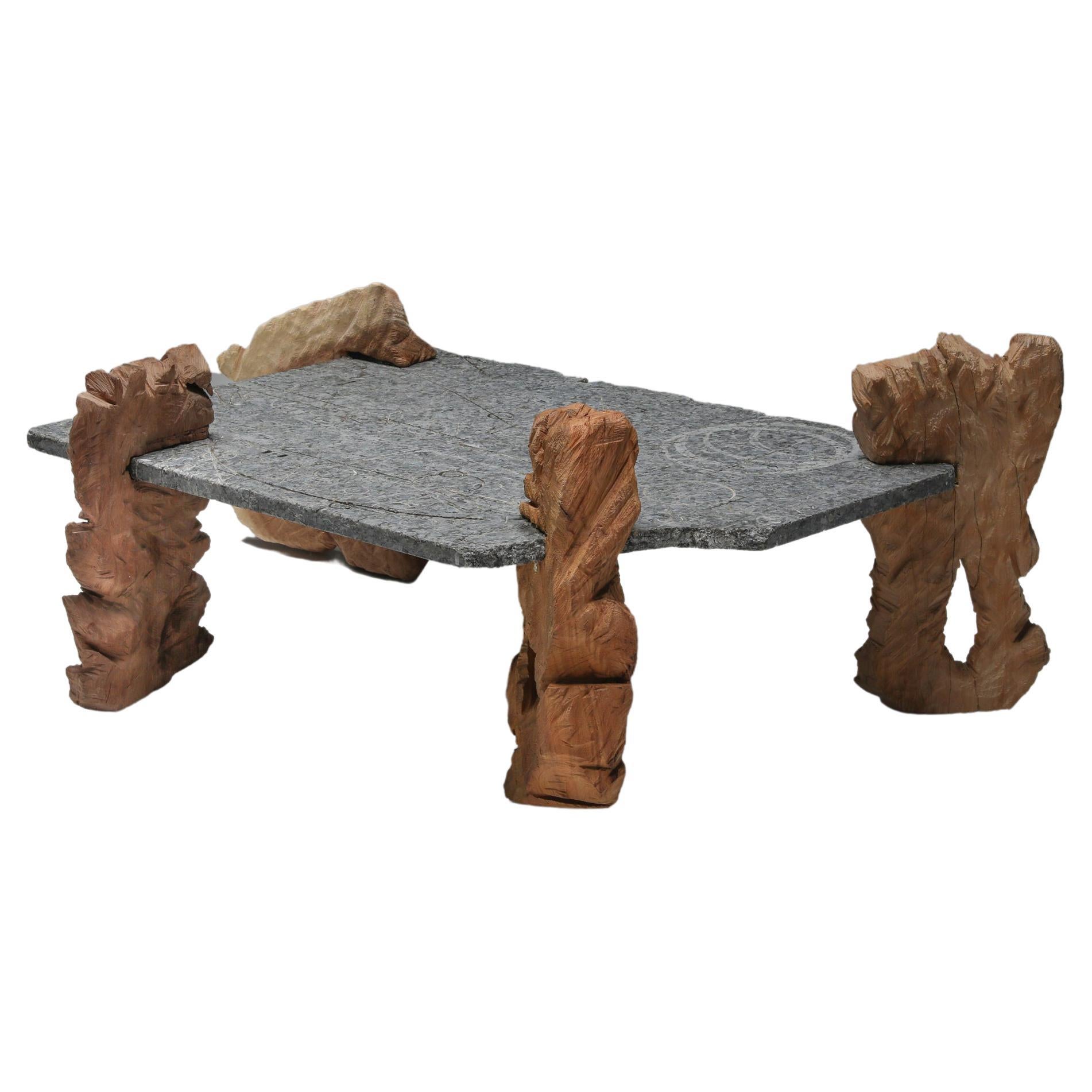 Contemporary Coffee Table Lionel Jadot 'Big Bear Grinder' Belgian Art and Design For Sale