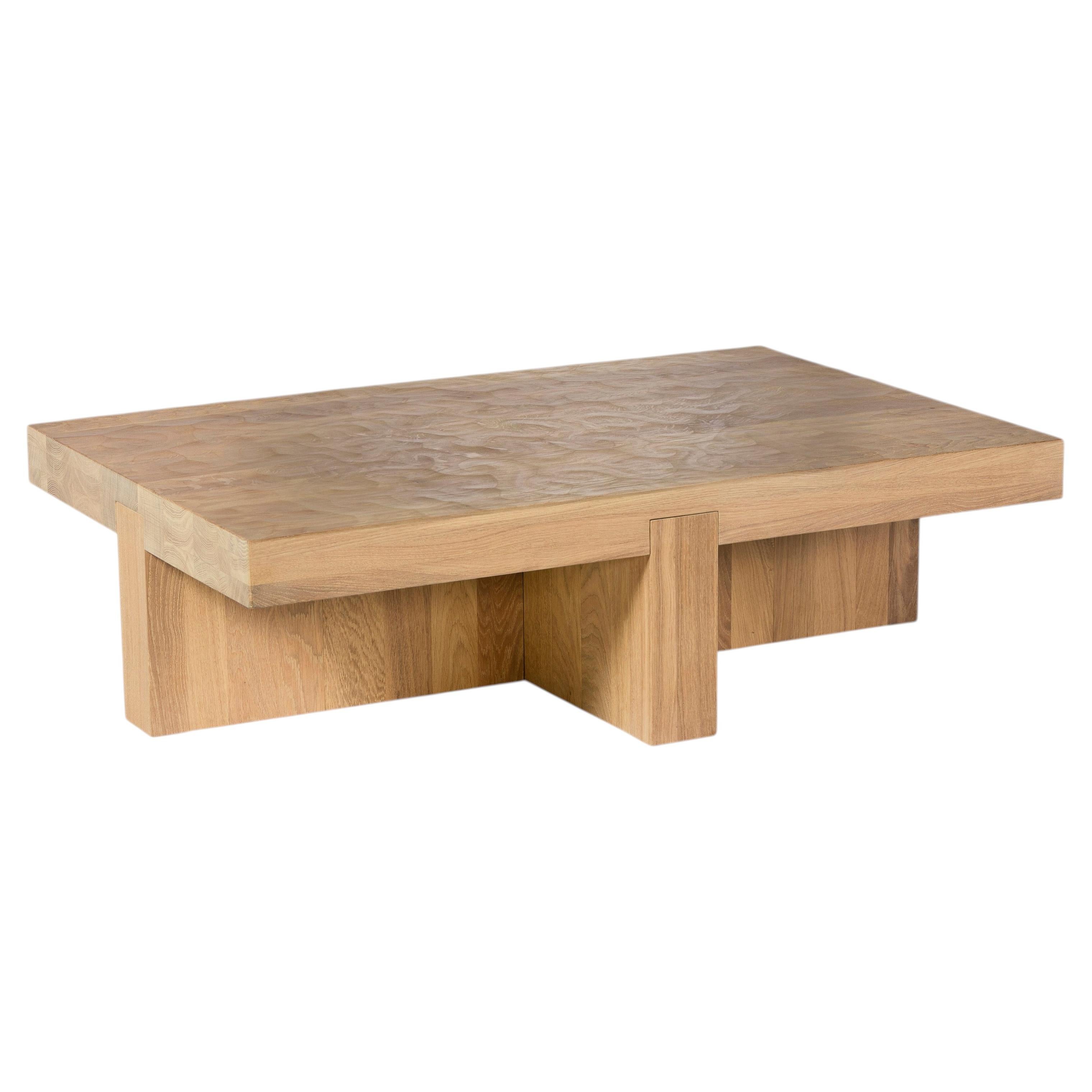 Contemporary Coffee Table 'Lowtide' by LINTELOO, 180-120, Rectangular, White Oak For Sale
