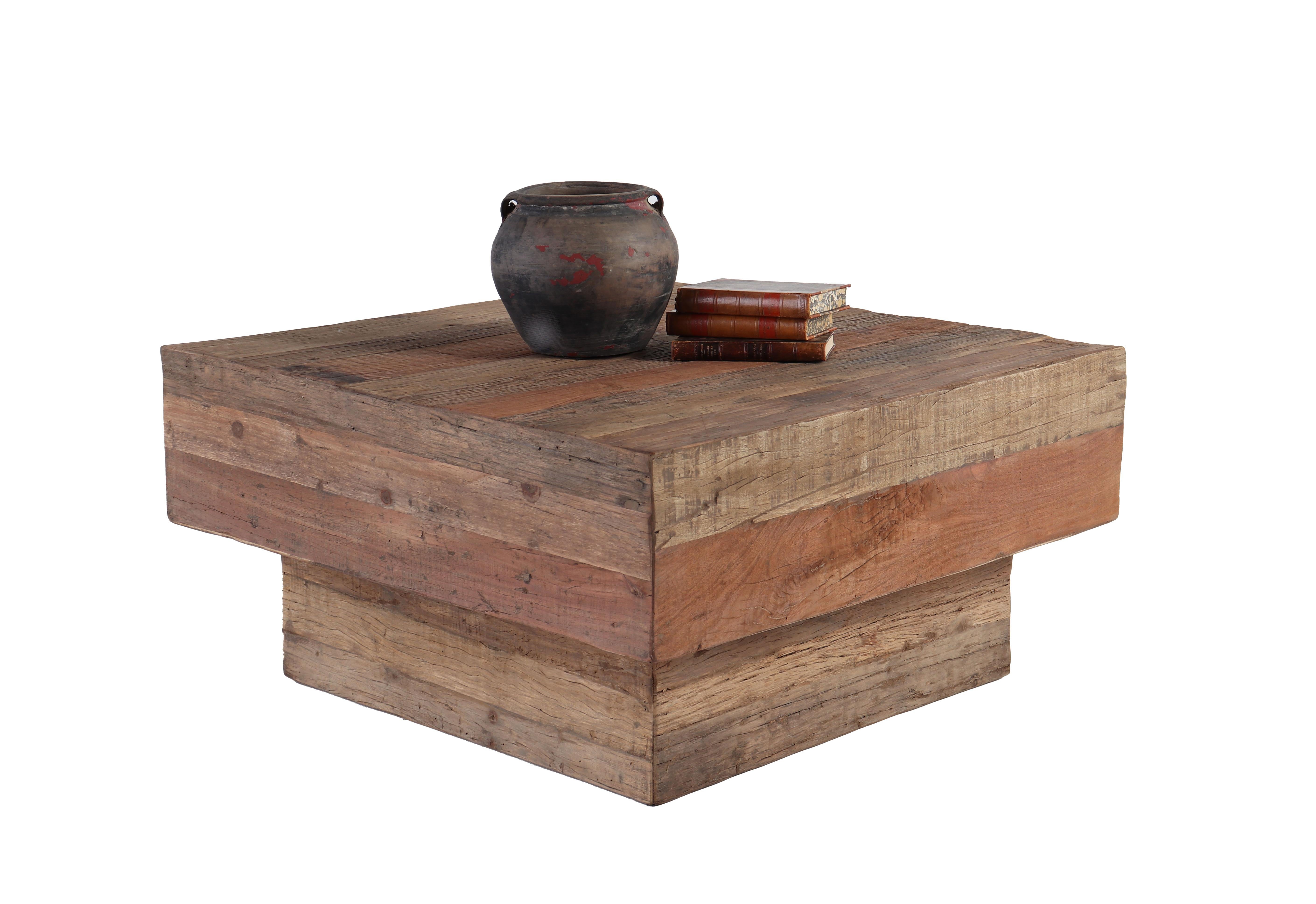 European Contemporary Coffee Table Made from Repurposed Teak Planking