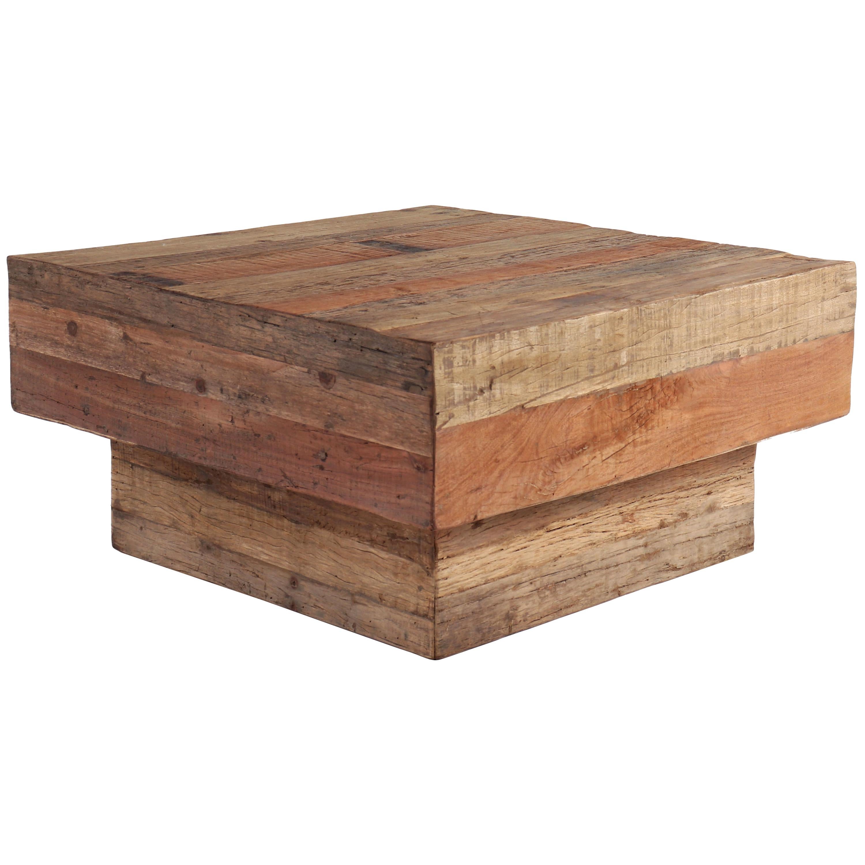Contemporary Coffee Table Made from Repurposed Teak Planking