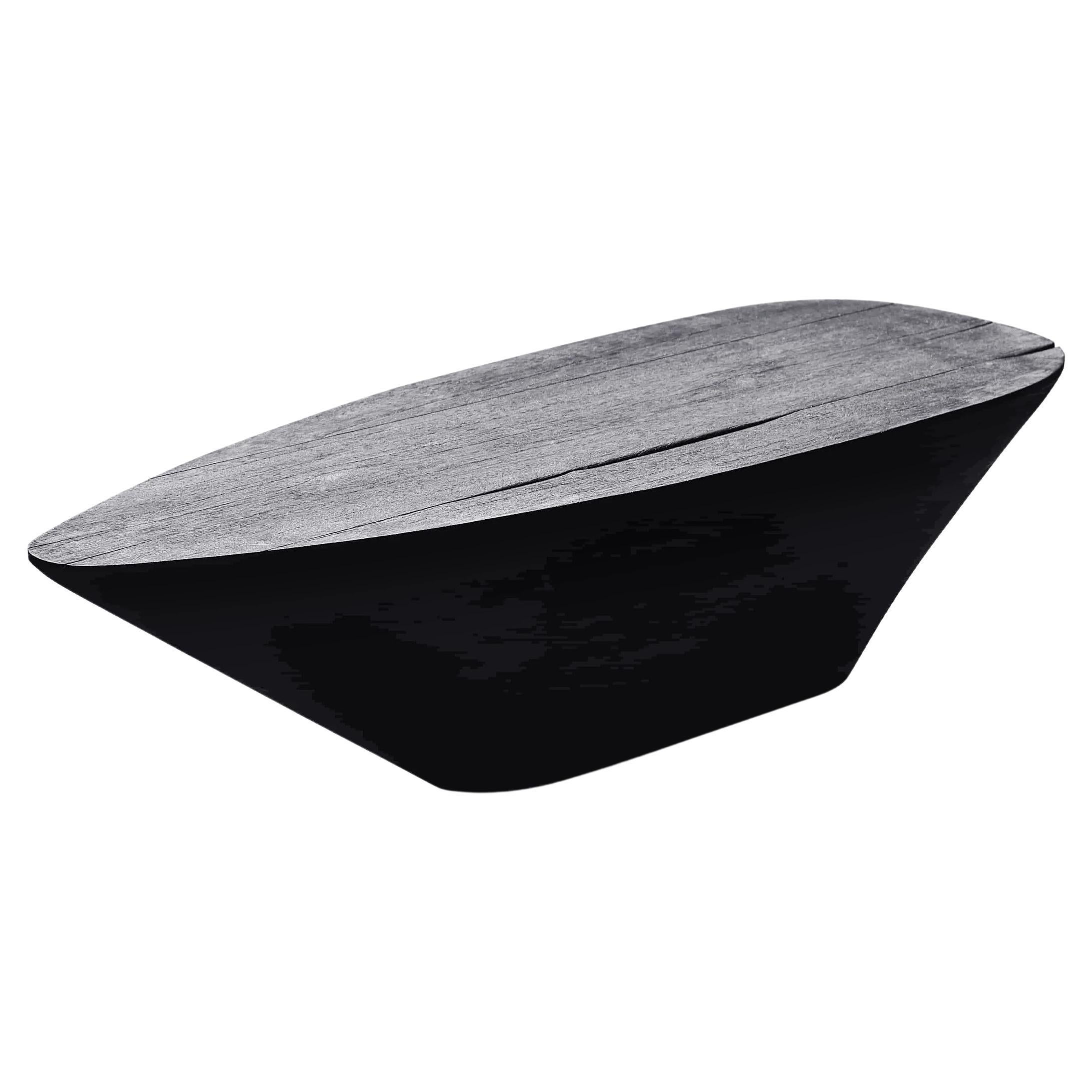 Contemporary Coffee Table 'Muna' in Burnt Wood by Carmworks, Customizable For Sale