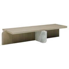 Contemporary Coffee Table 'Offset' by LINTELOO, 190-70, Oak and Marble