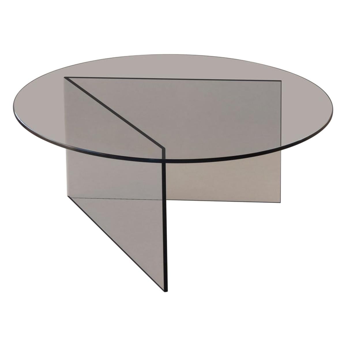 Contemporary Coffee Table 'Pond' Bronze Glass For Sale