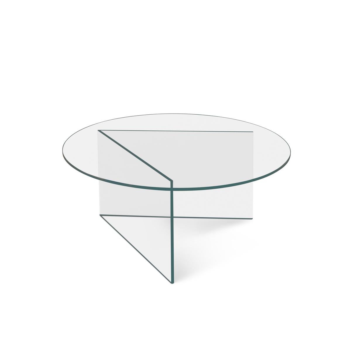 Organic Modern Contemporary Coffee Table 'Pond' Grey Glass For Sale