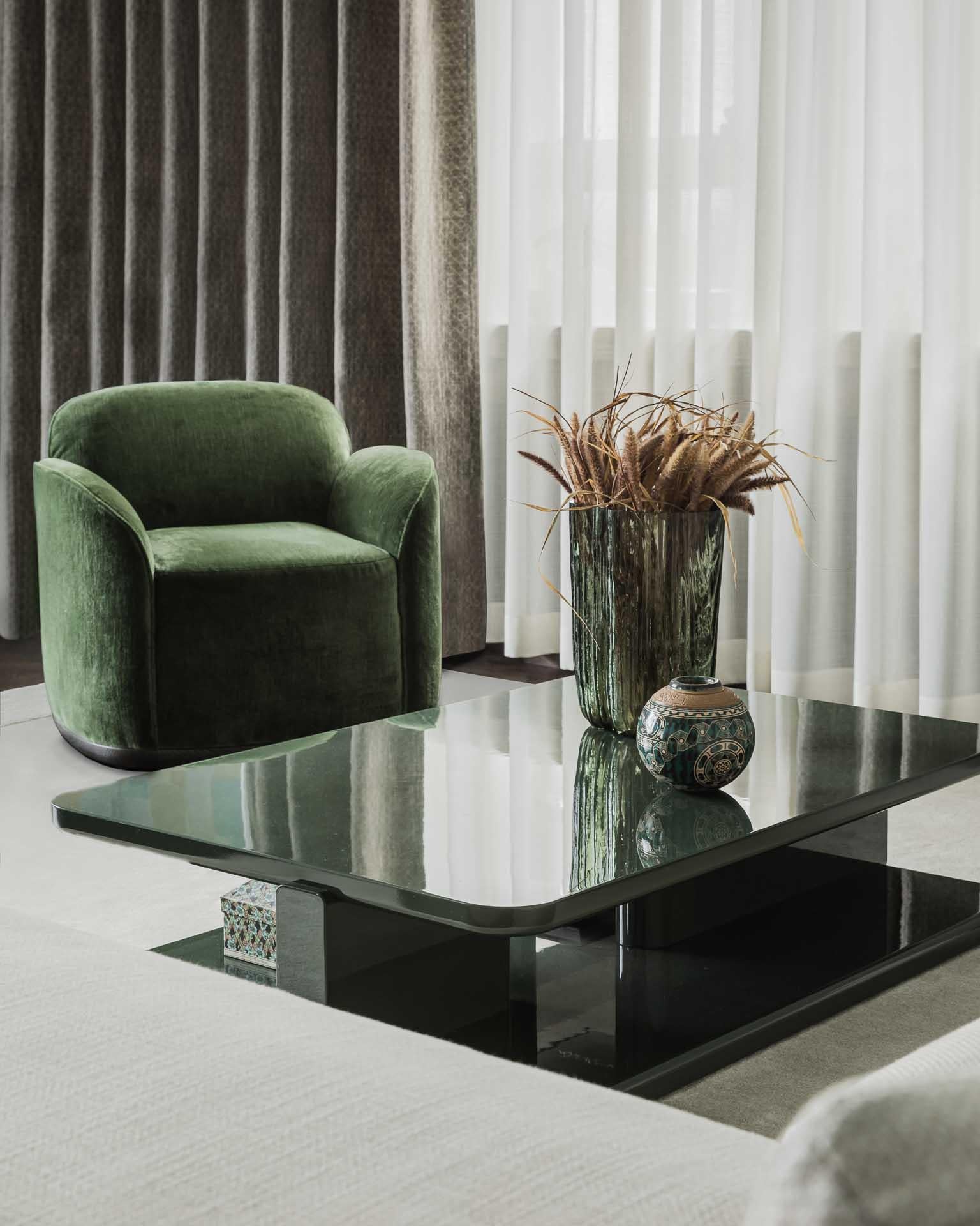 Contemporary Coffee Table 'Profondo' by Poiat, Fir Green In New Condition For Sale In Paris, IDF