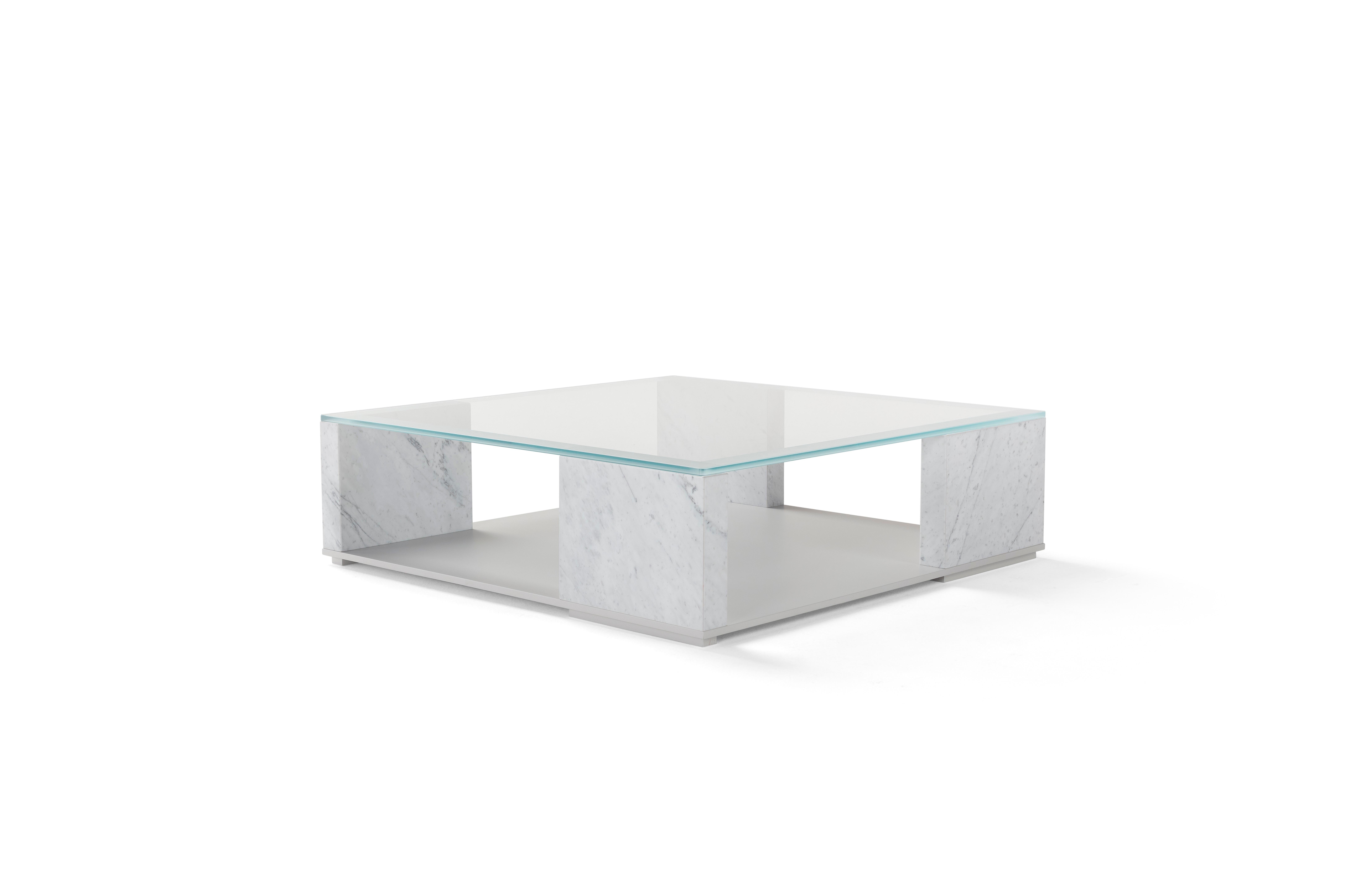 Contemporary Coffee Table 'Quattropietre', Emperador Marble, Square For Sale 4