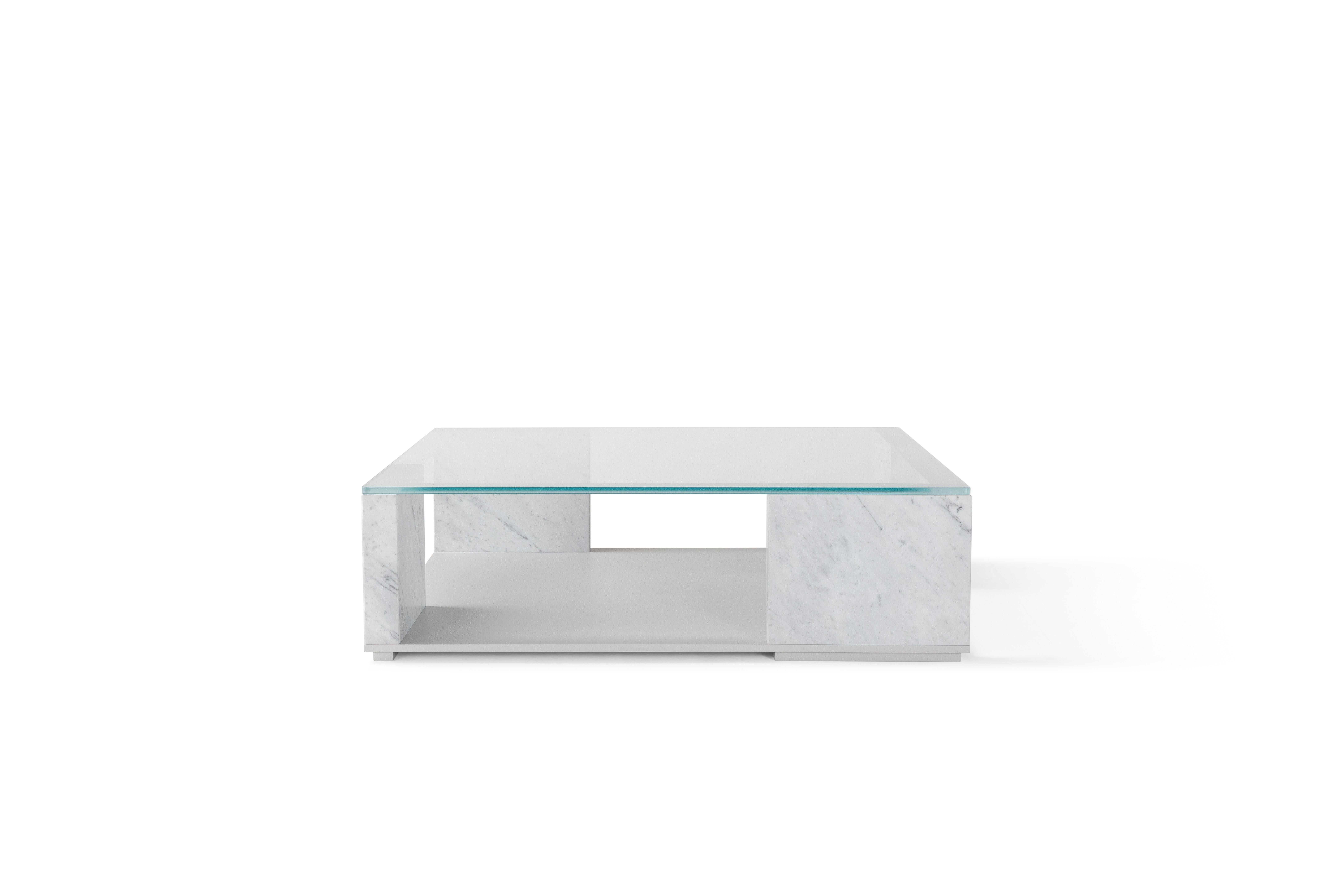 Contemporary Coffee Table 'Quattropietre', Emperador Marble, Square For Sale 3