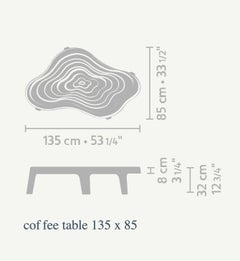 Contemporary Coffee Table S 'Isola', by LINTELOO, Sucupira Natural w/ rings