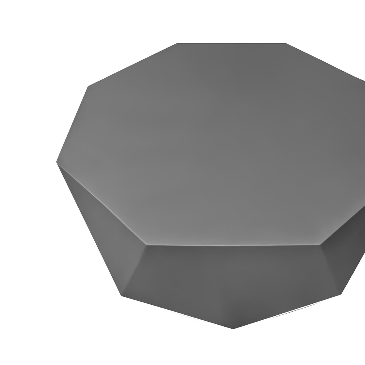 Resin Contemporary Coffee Table Set of 2, Matt Grey For Sale
