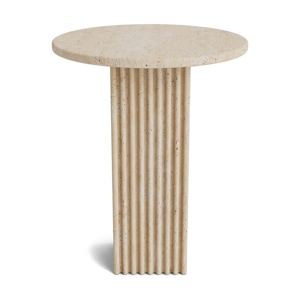 Danish Contemporary Coffee Table 'SOHO' by Norr11, Tall, Travertine For Sale