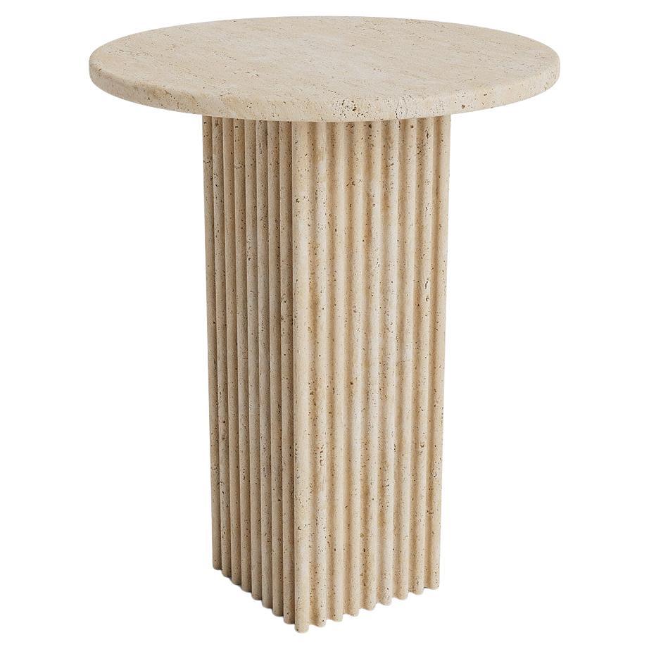 Contemporary Coffee Table 'SOHO' by Norr11, Tall, Travertine For Sale
