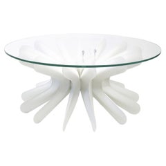 Contemporary Coffee Table 'Steel in Rotation No. 1' by Zieta, Large, White Matt