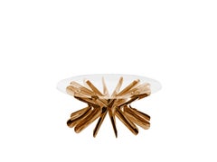 Contemporary Coffee Table 'Steel in Rotation No. 1' by Zieta, Small, Flamed Gold