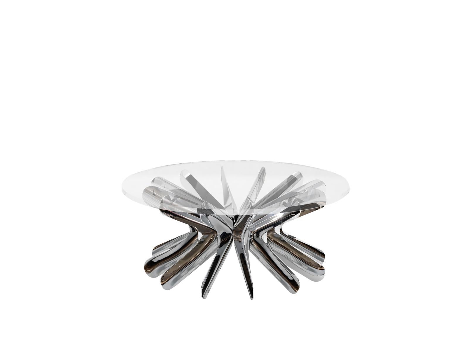 Polish Contemporary Coffee Table 'Steel in Rotation No. 1' by Zieta, Small, White Matt For Sale