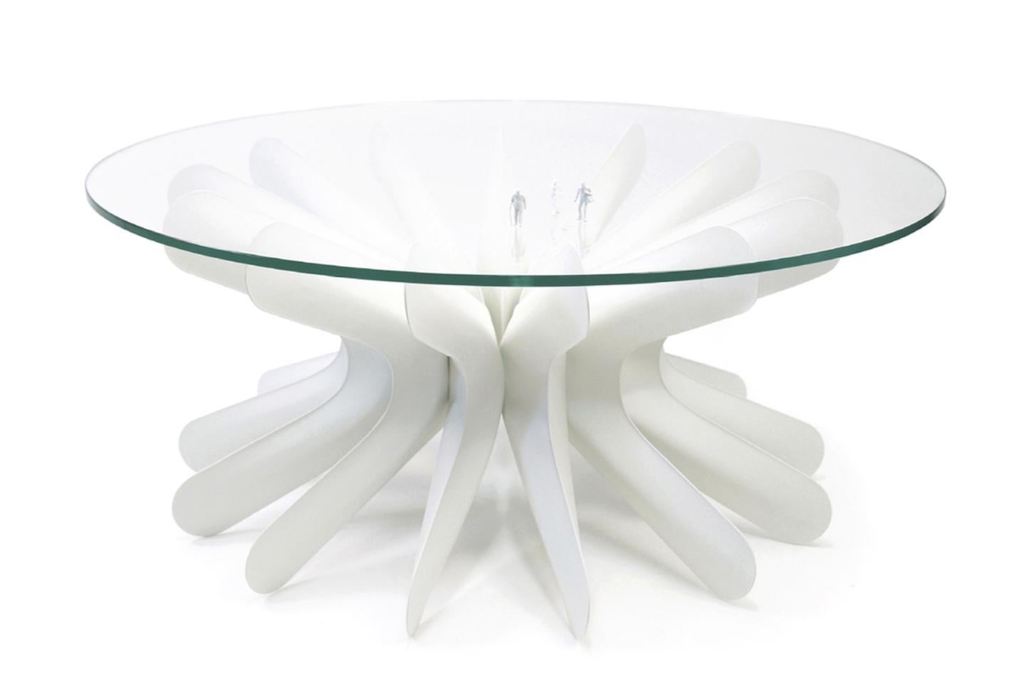 Polonais Table basse contemporaine « Steel in Rotation n° 1 » de Zieta, en acier inoxydable en vente